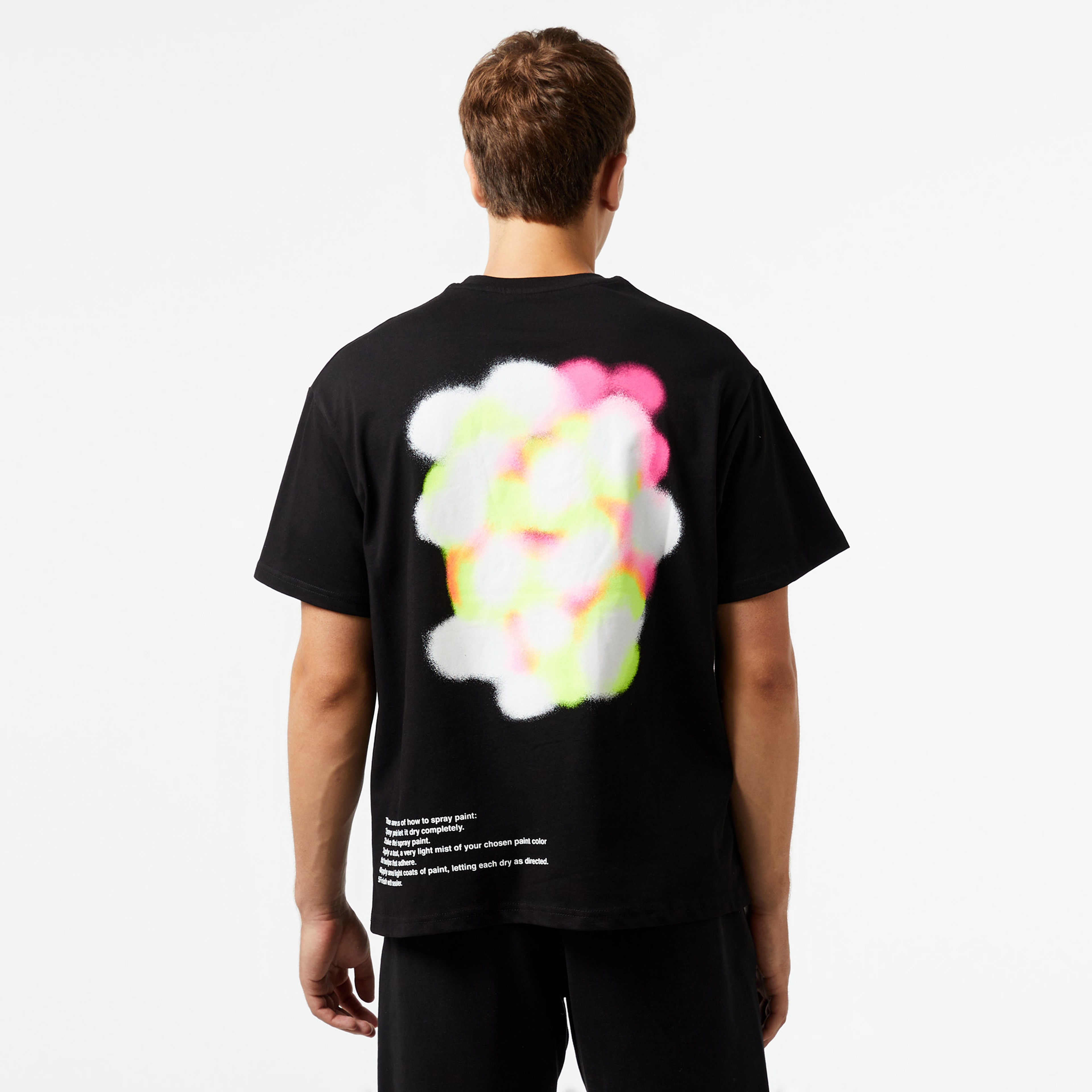 Leo Spray Paint Unisex Siyah T-Shirt