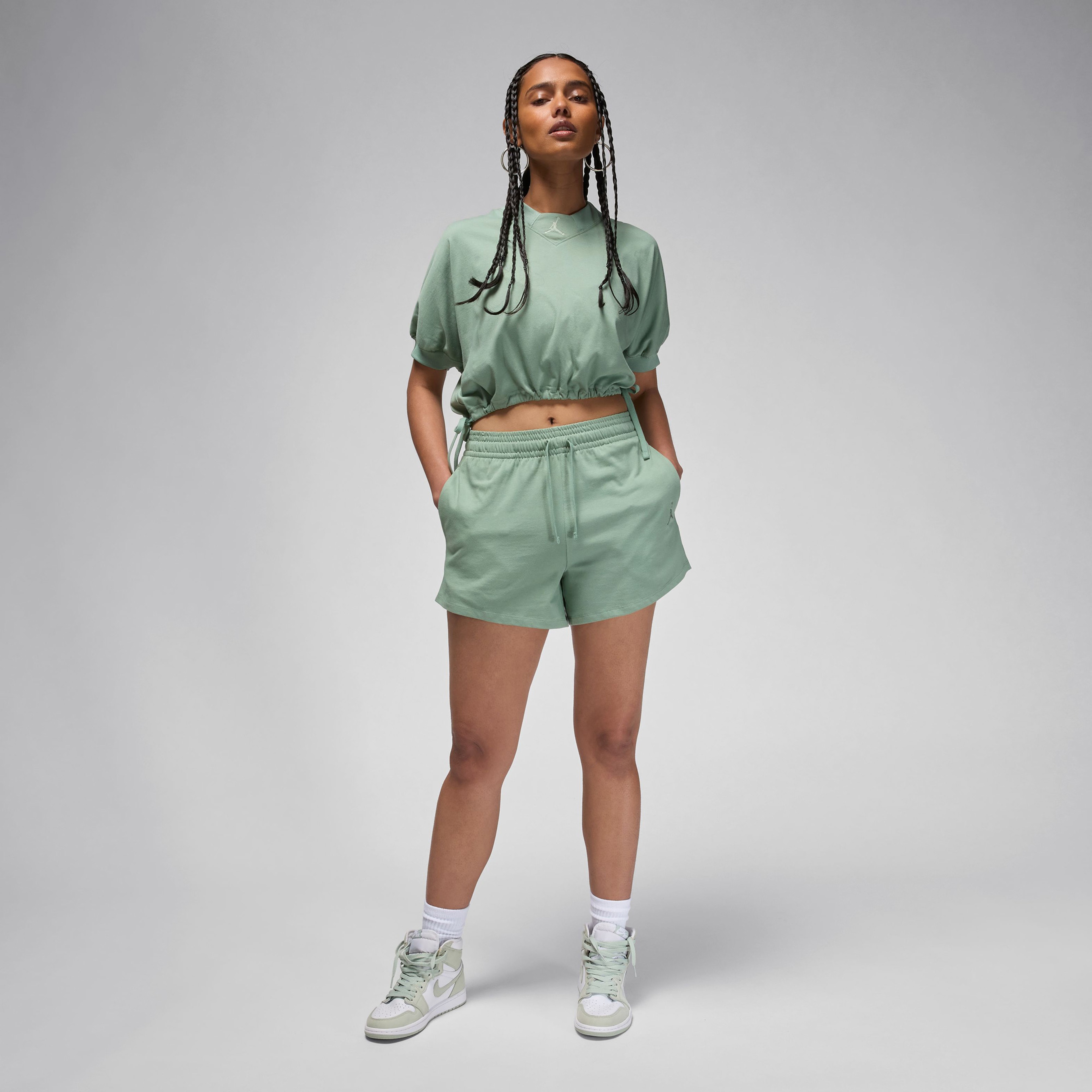 Jordan Classic Kadın Yeşil Crop T-Shirt