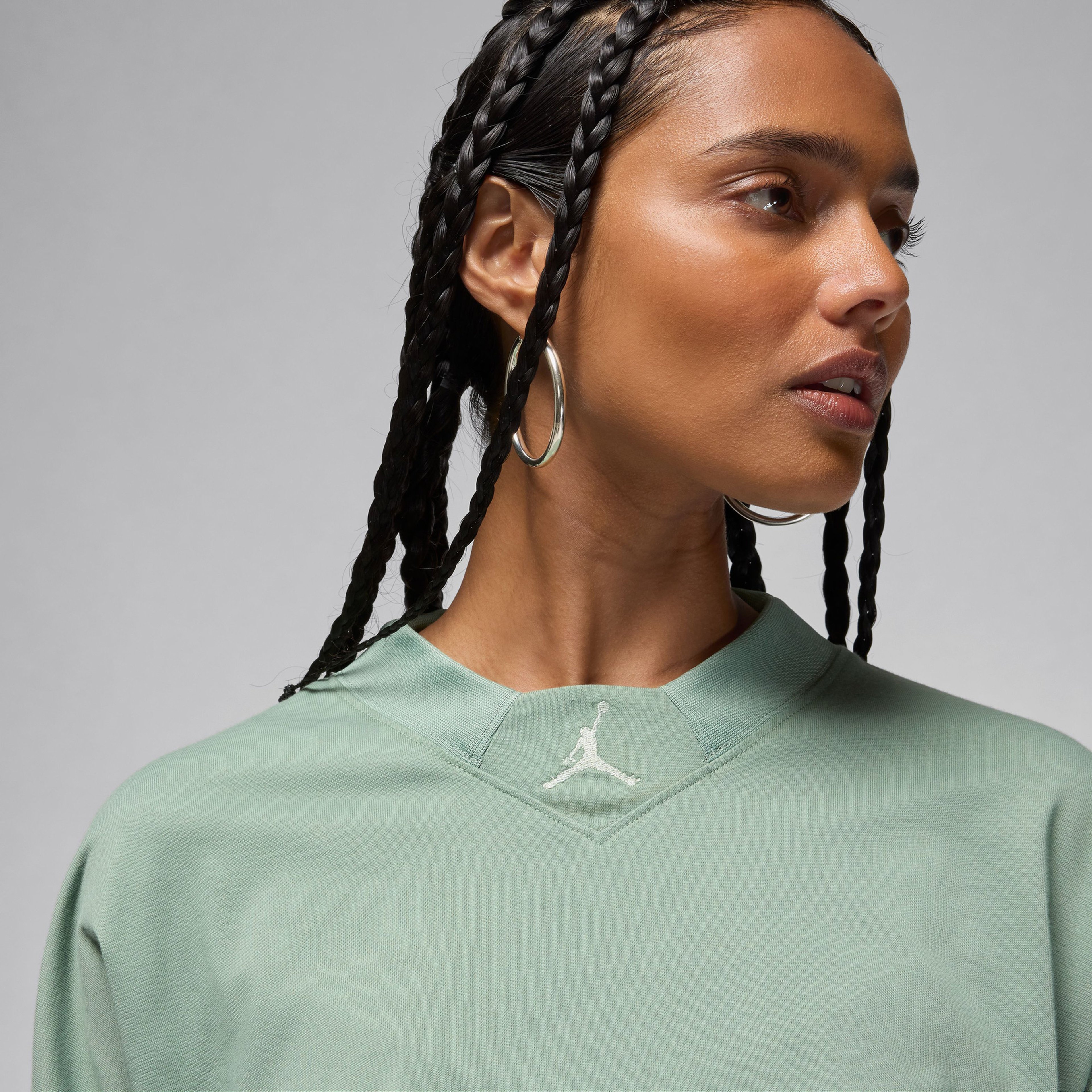 Jordan Classic Kadın Yeşil Crop T-Shirt