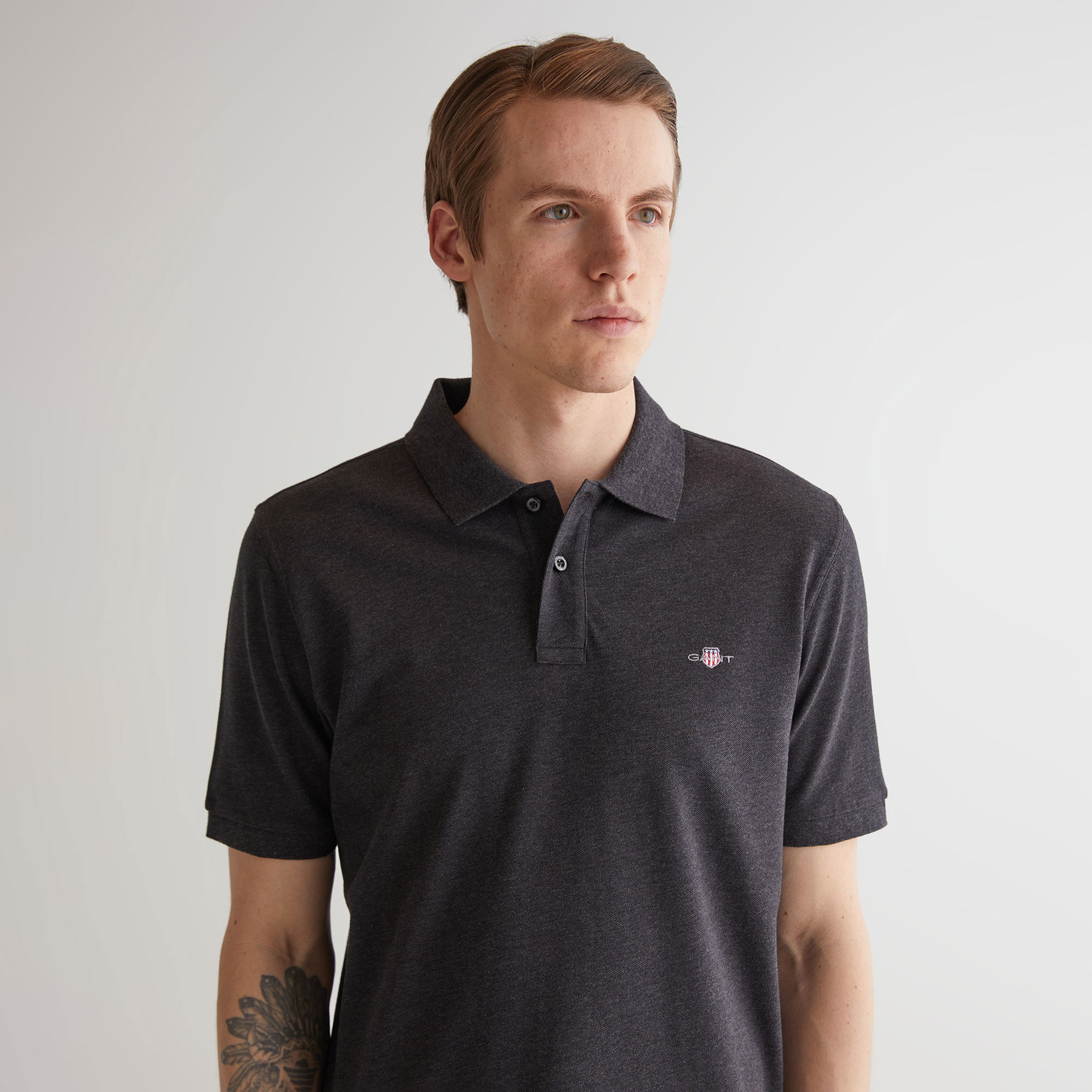 GANT Erkek Gri Regular Fit Polo