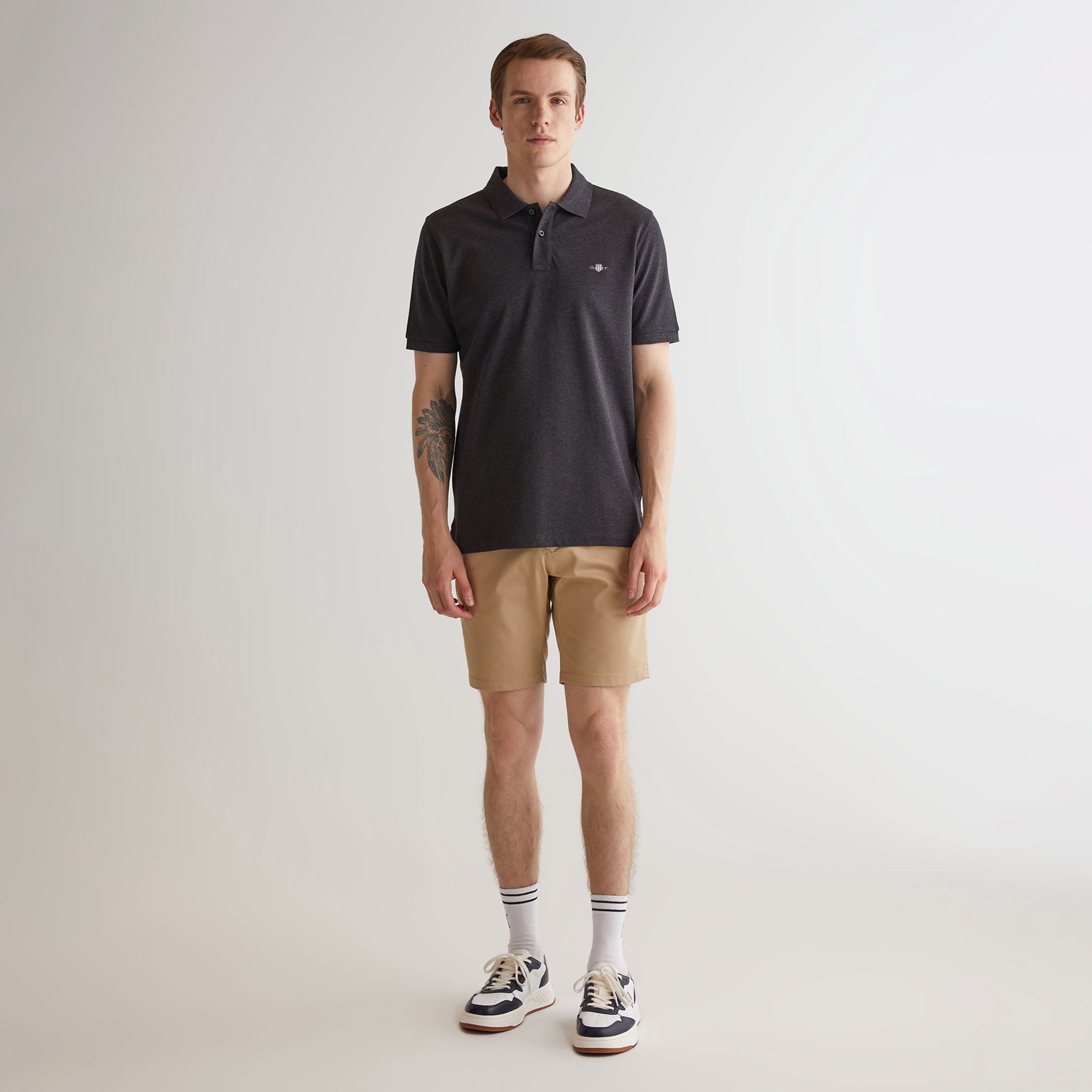 GANT Erkek Gri Regular Fit Polo