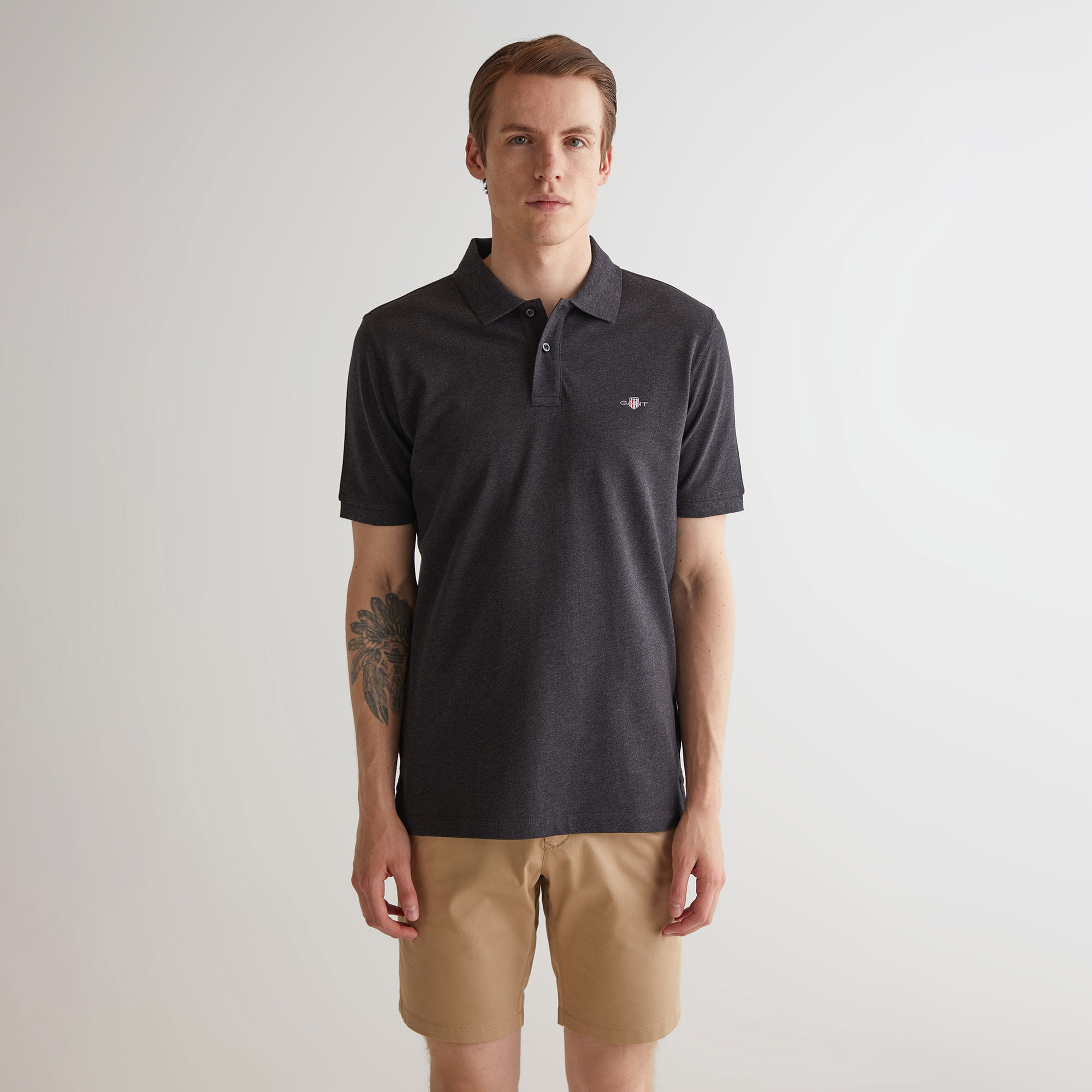 GANT Erkek Gri Regular Fit Polo