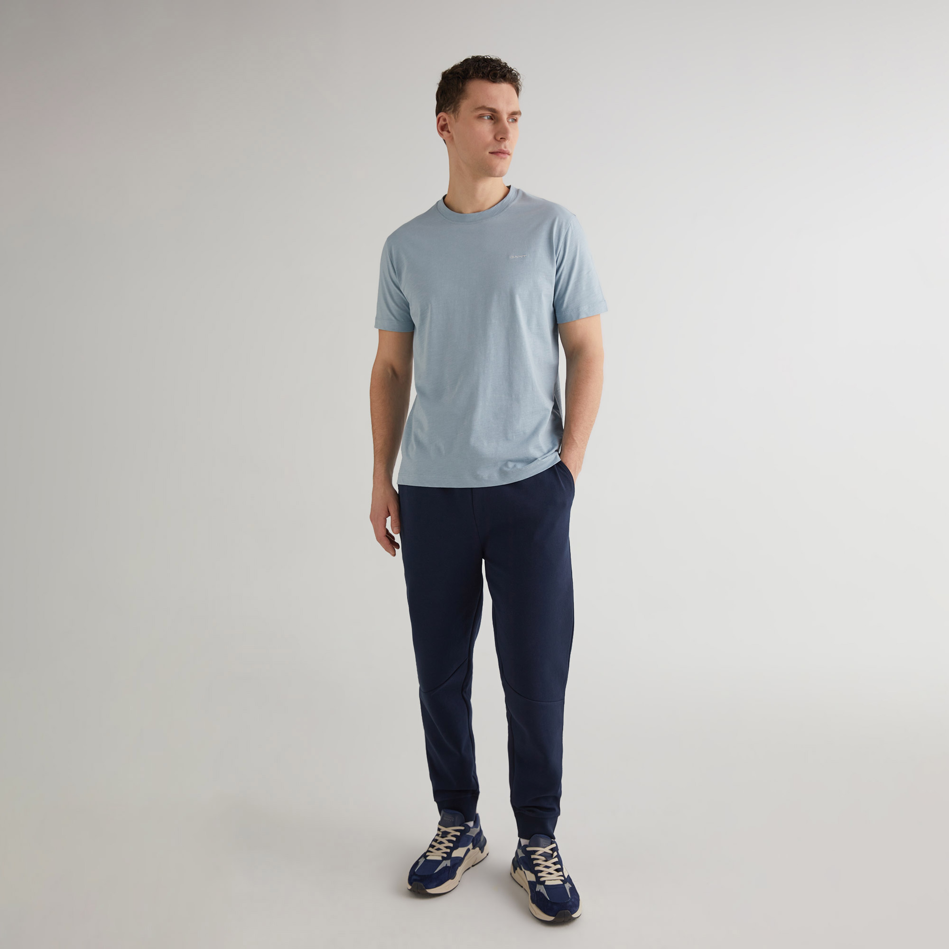 GANT Erkek Mavi Regular Fit T-Shirt