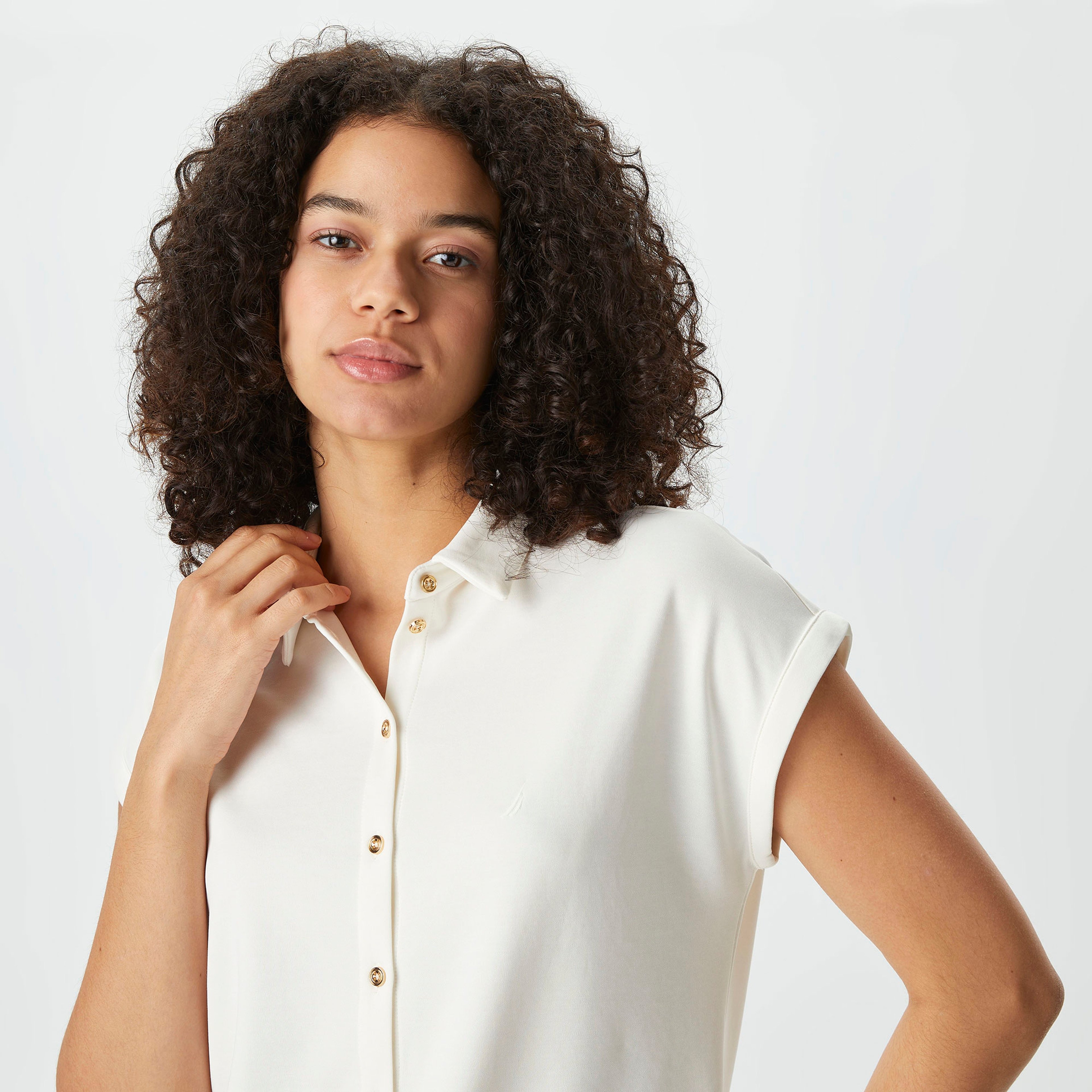 Nautica Kadın Kırık Beyaz Relaxed Fit Gömlek