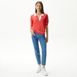 Nautica Kadın Kırmızı Relaxed Fit Kısa Kollu Triko