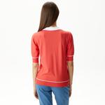 Nautica Kadın Kırmızı Relaxed Fit Kısa Kollu Triko