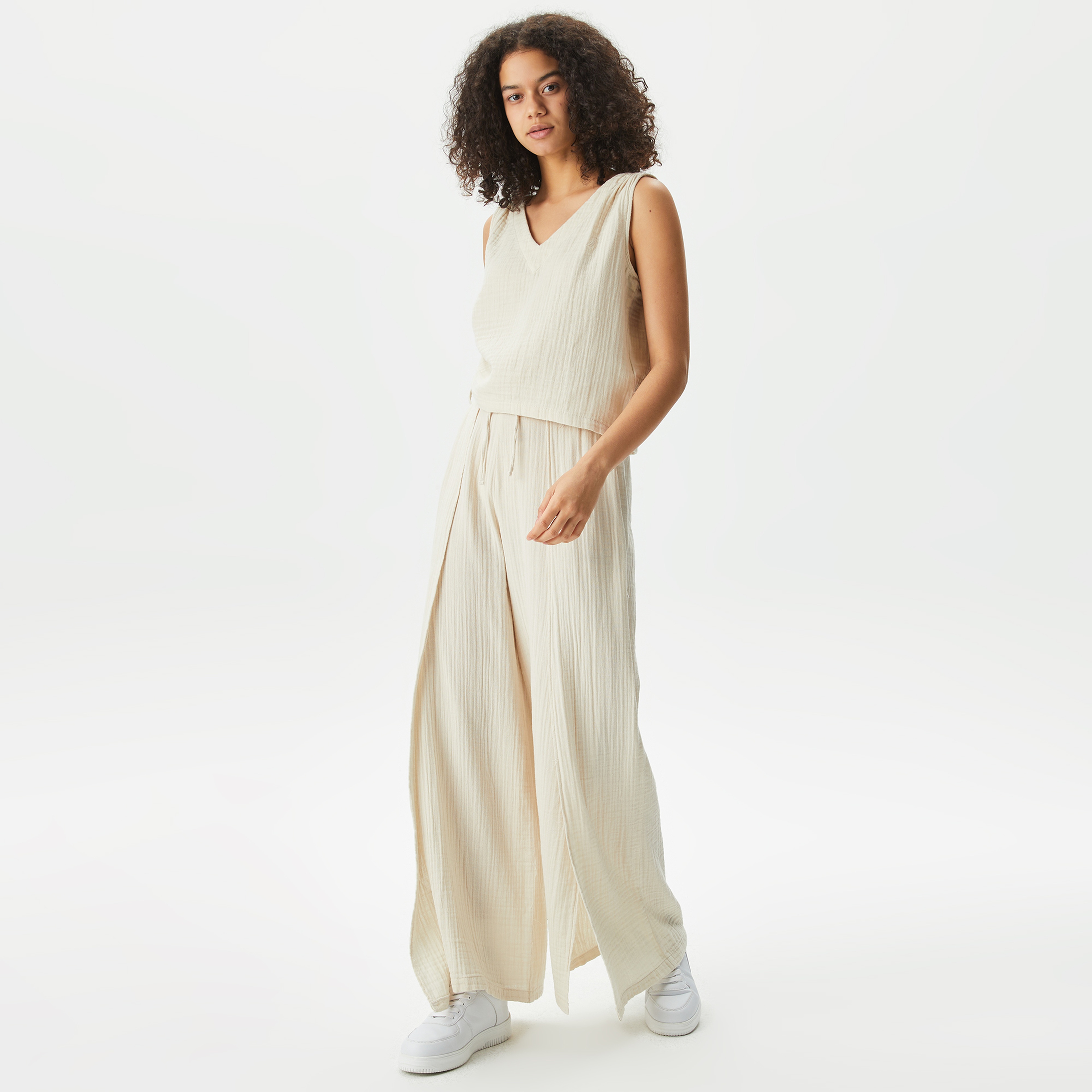 Nautica Kadın Kırık Beyaz Relaxed Fit Bluz