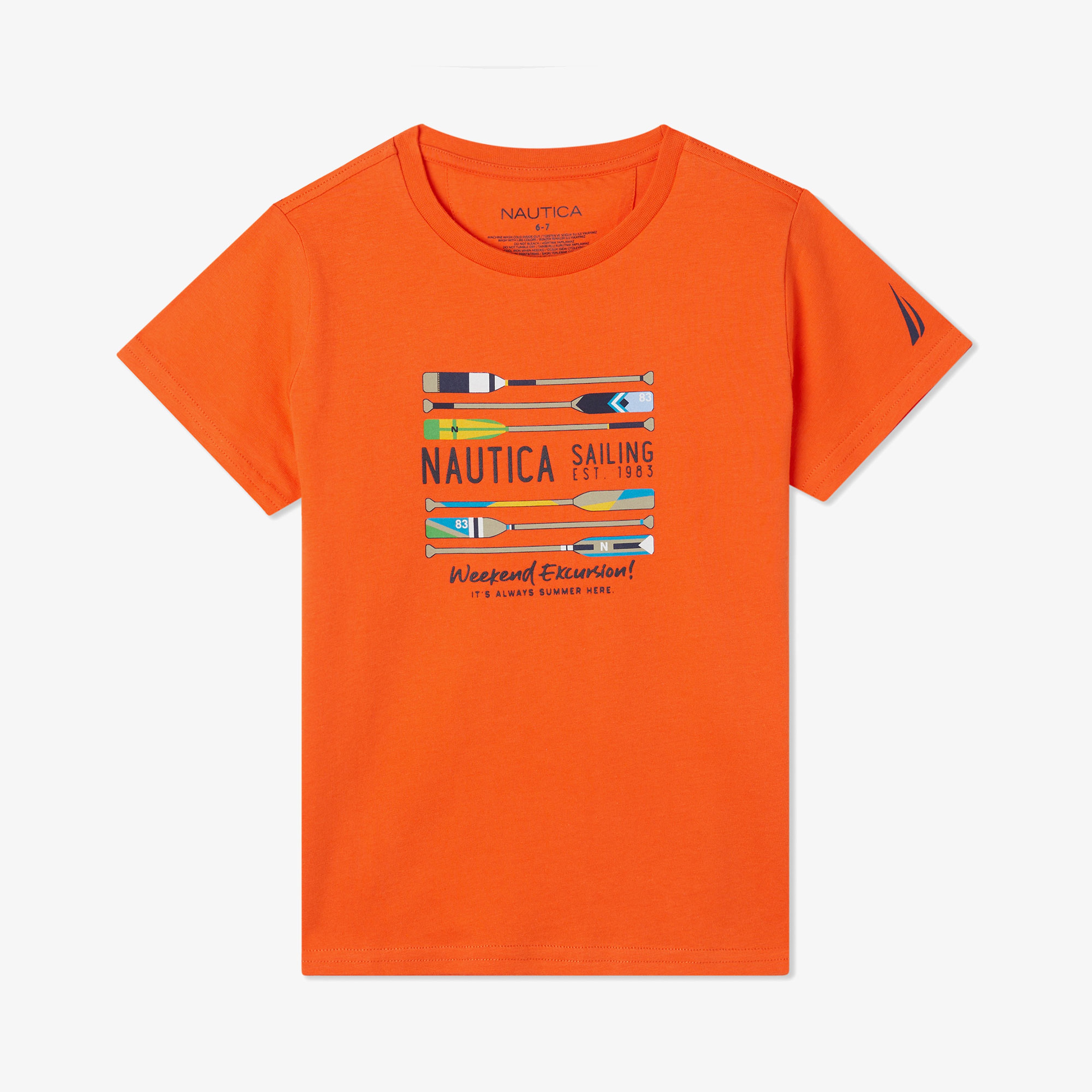 Nautica Erkek Çocuk Turuncu Standart Fit T-Shirt