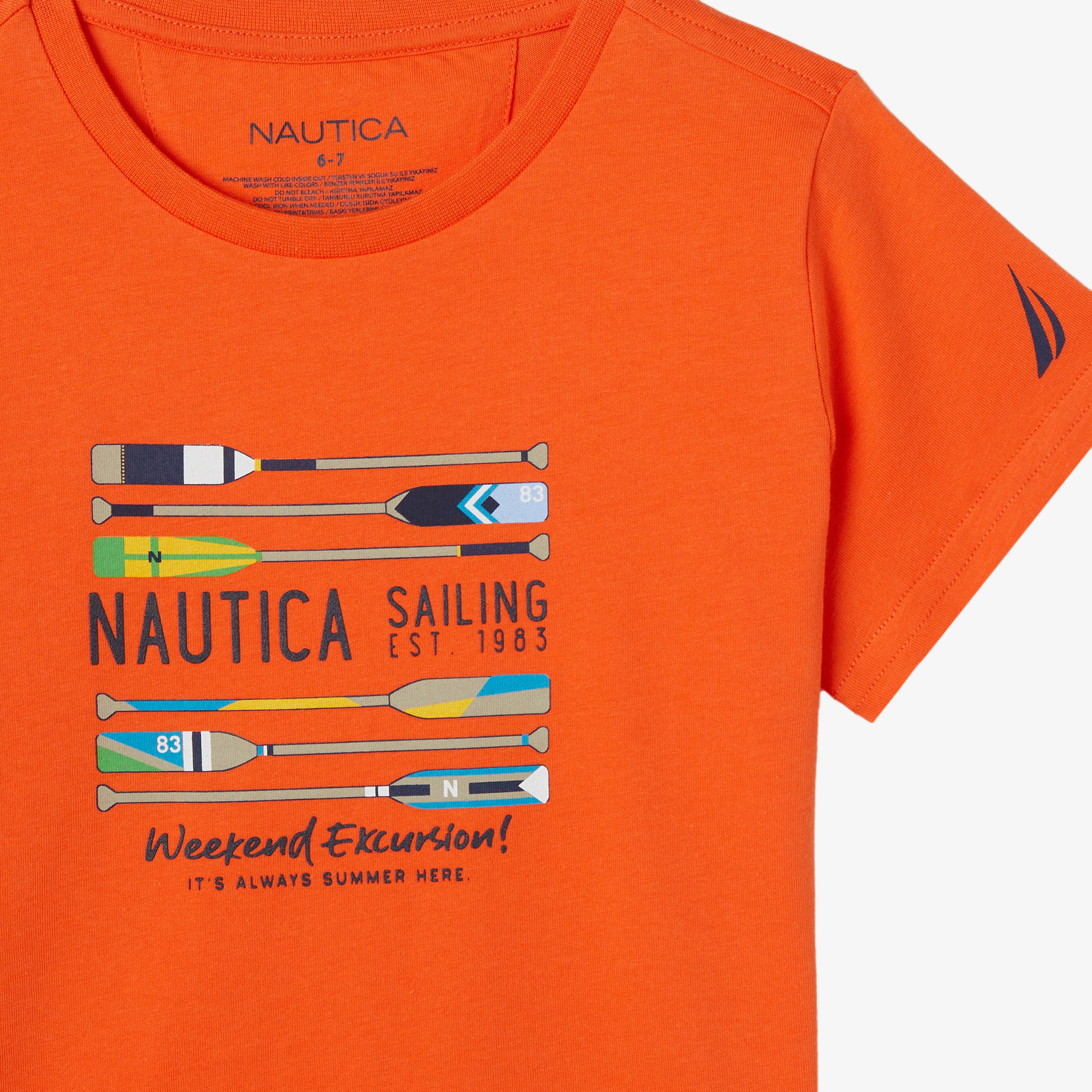 Nautica Erkek Çocuk Turuncu Standart Fit T-Shirt