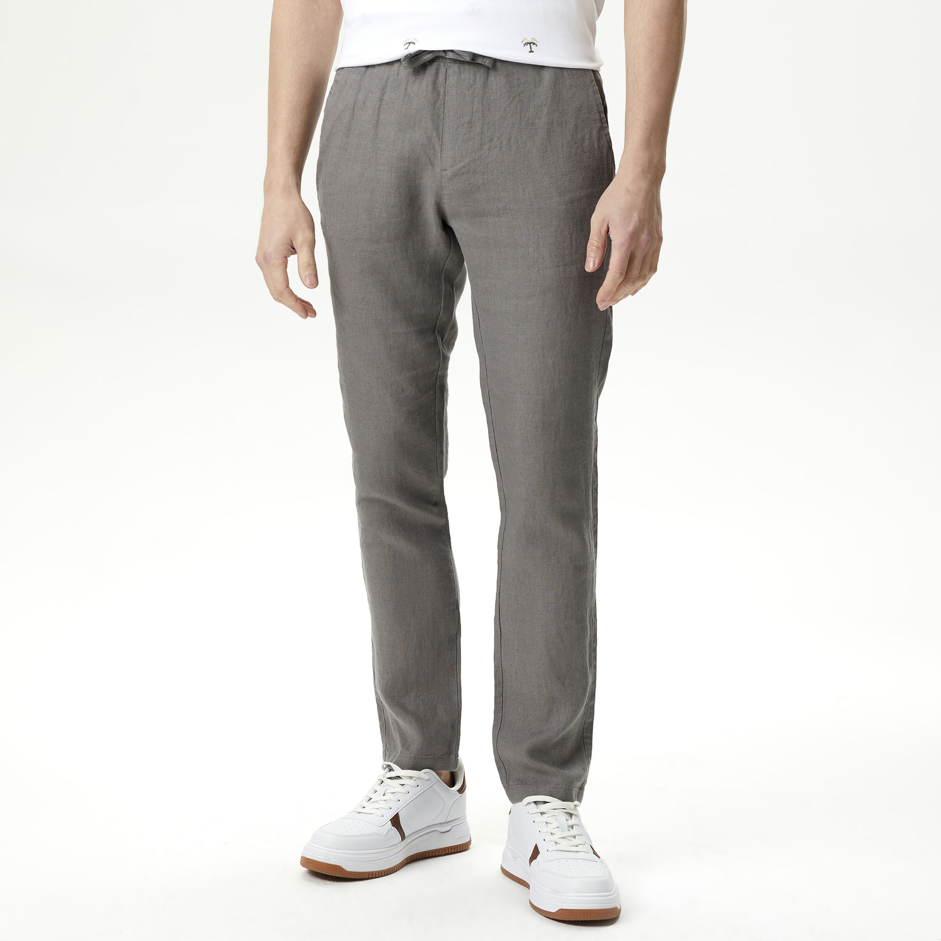 Nautica Erkek Gri Keten Pantolon