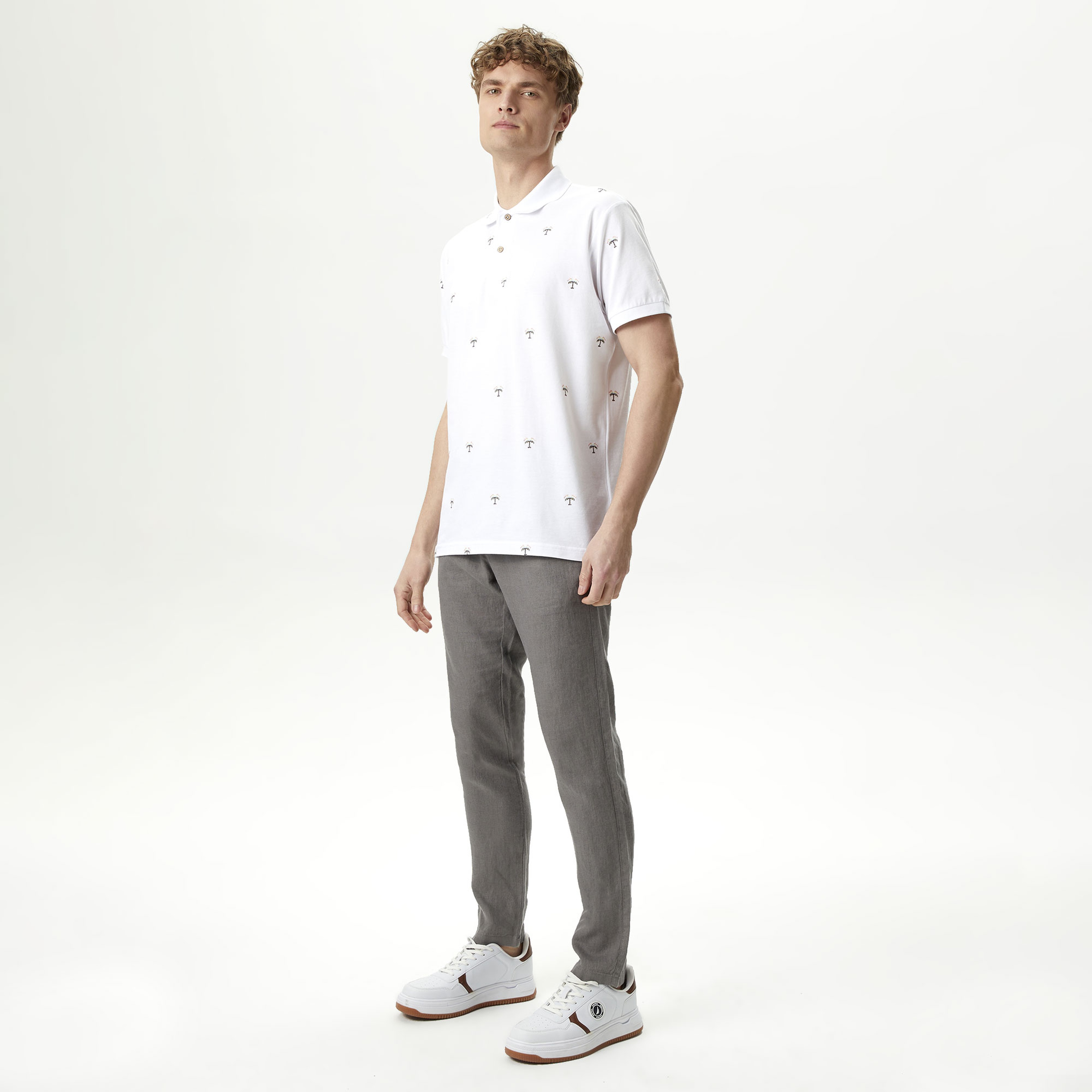 Nautica Erkek Gri Keten Pantolon