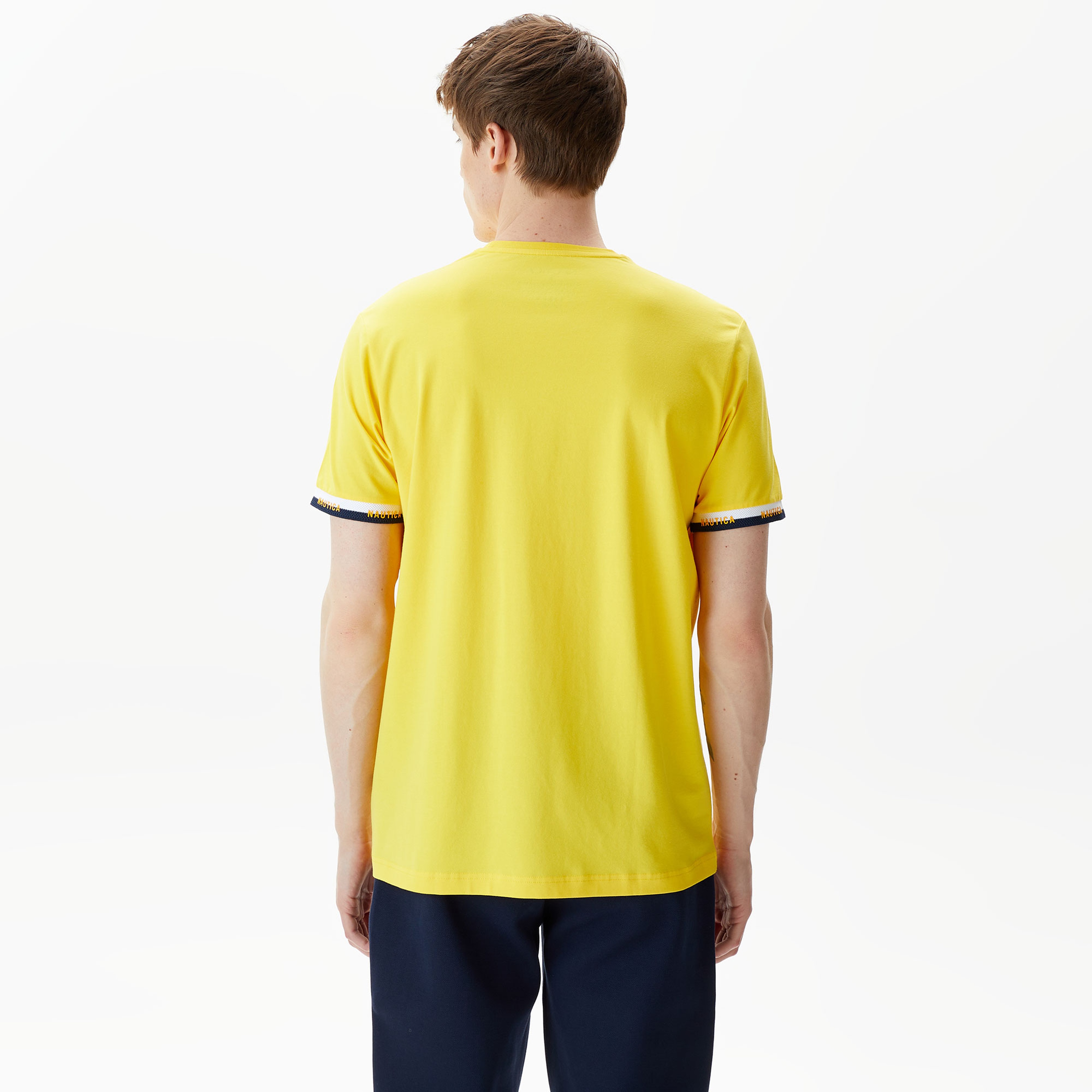 Nautica Erkek Sarı Standart Fit T-Shirt