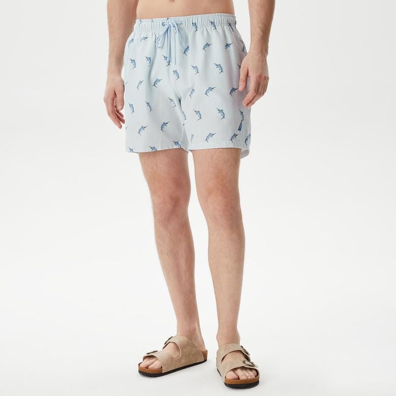 Nautica Classic Erkek Mavi Deniz Şortu