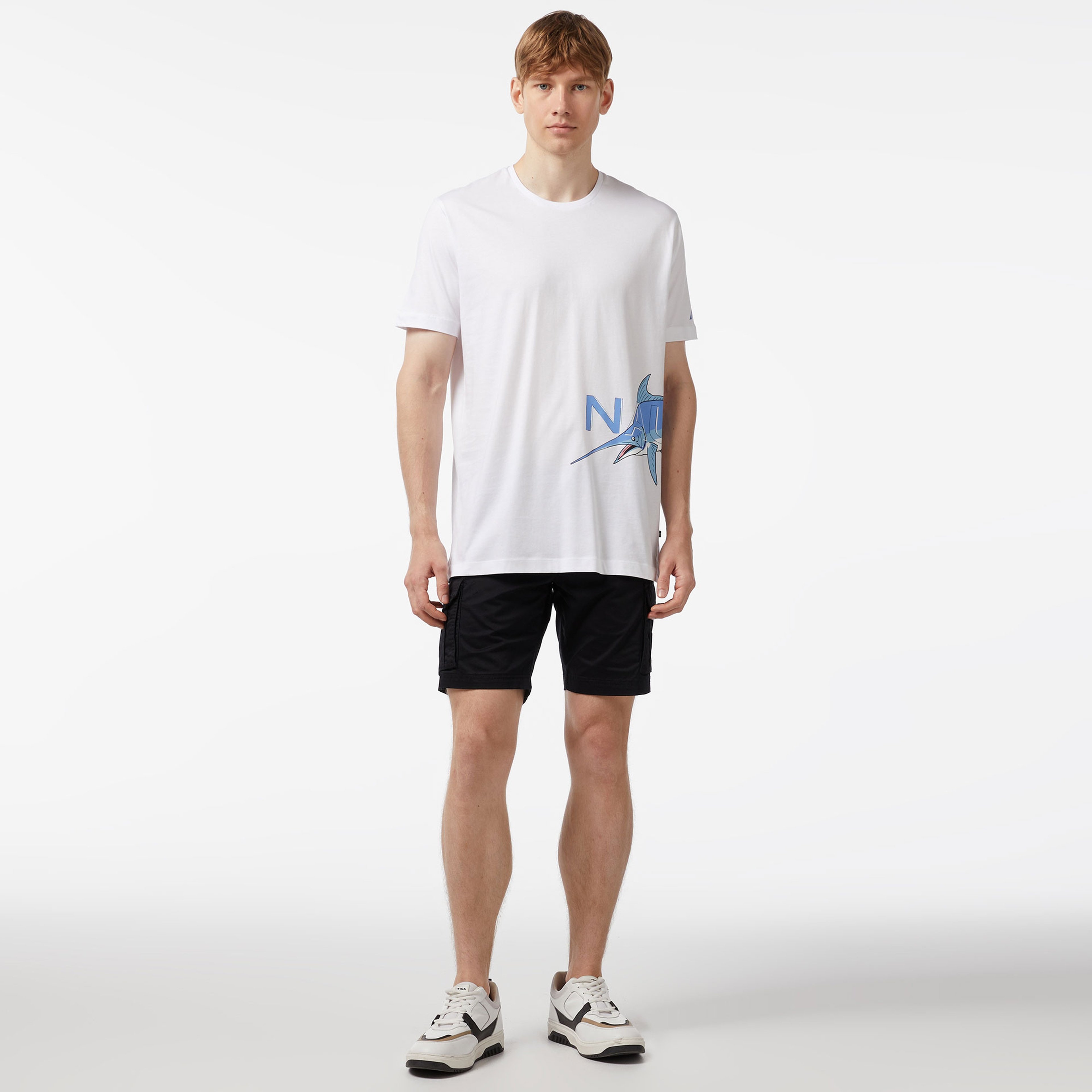 Nautica Erkek Beyaz Standart Fit T-Shirt