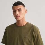 GANT Erkek Yeşil Regular Fit Bisiklet Yaka T-Shirt