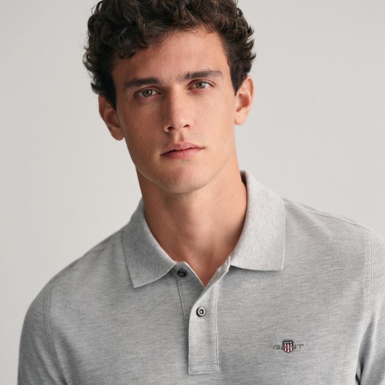 GANT Erkek Gri Regular Fit Polo