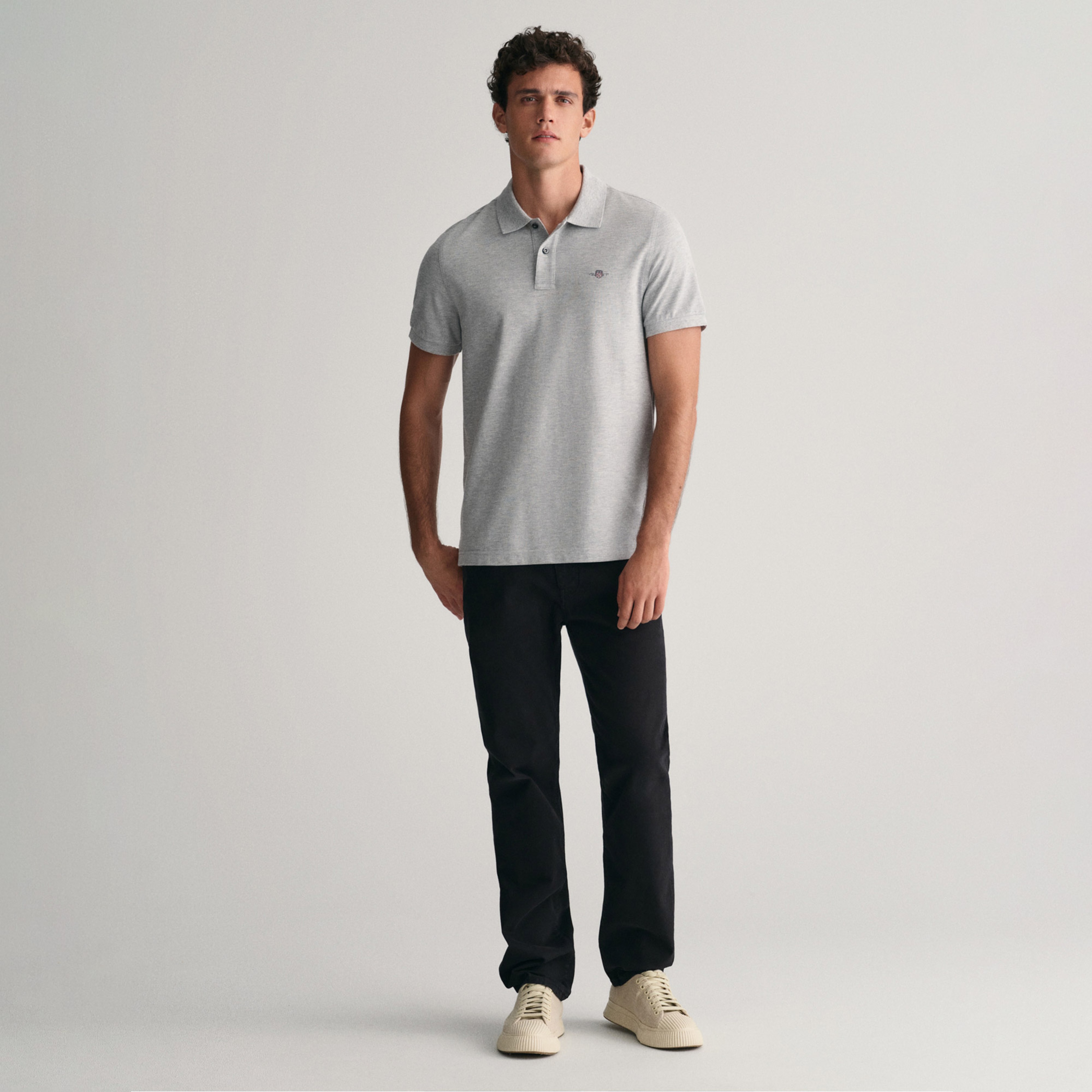 GANT Erkek Gri Regular Fit Polo