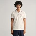 GANT Erkek Krem Regular Fit Çizgili Polo