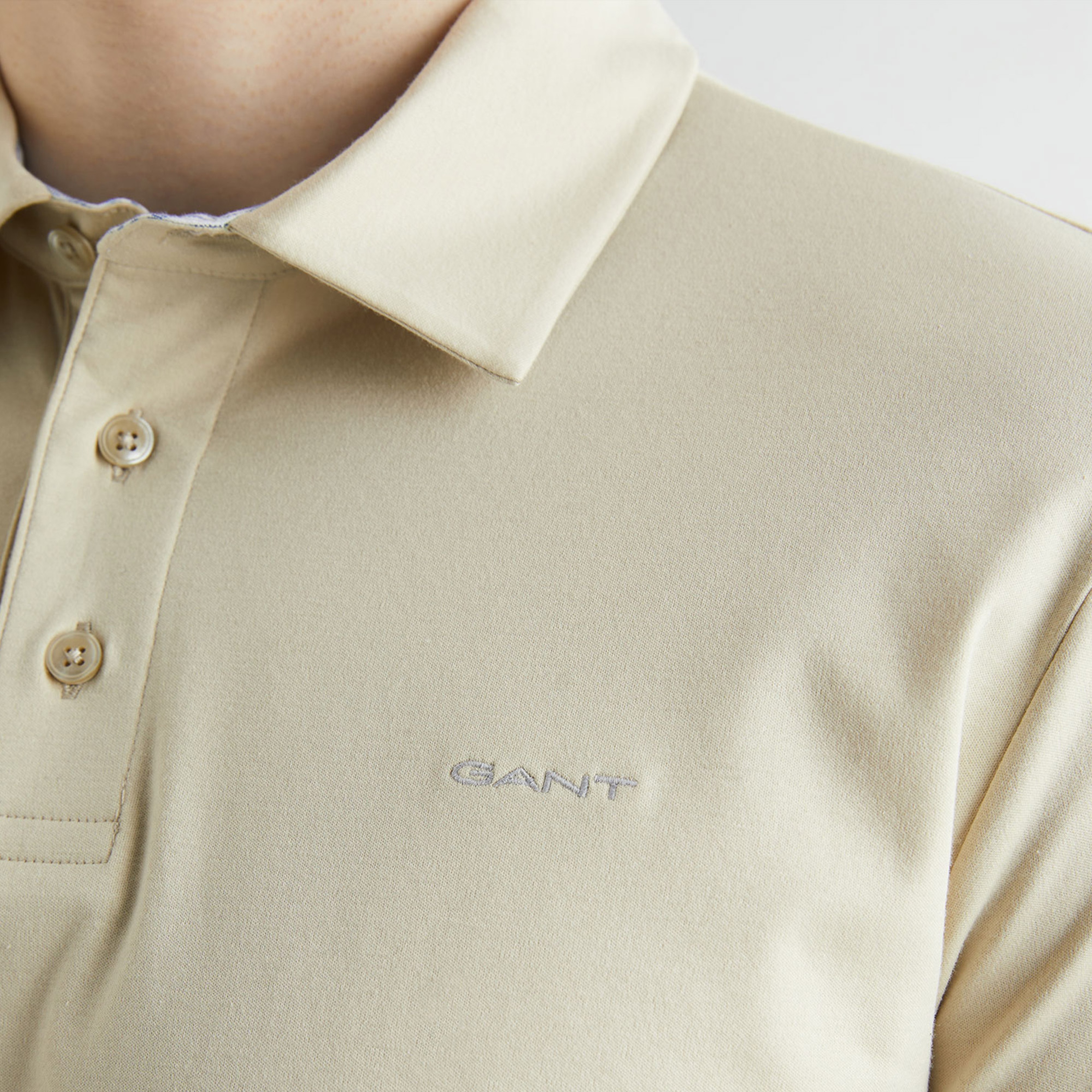 GANT Erkek Bej Slim Fit Logolu Polo