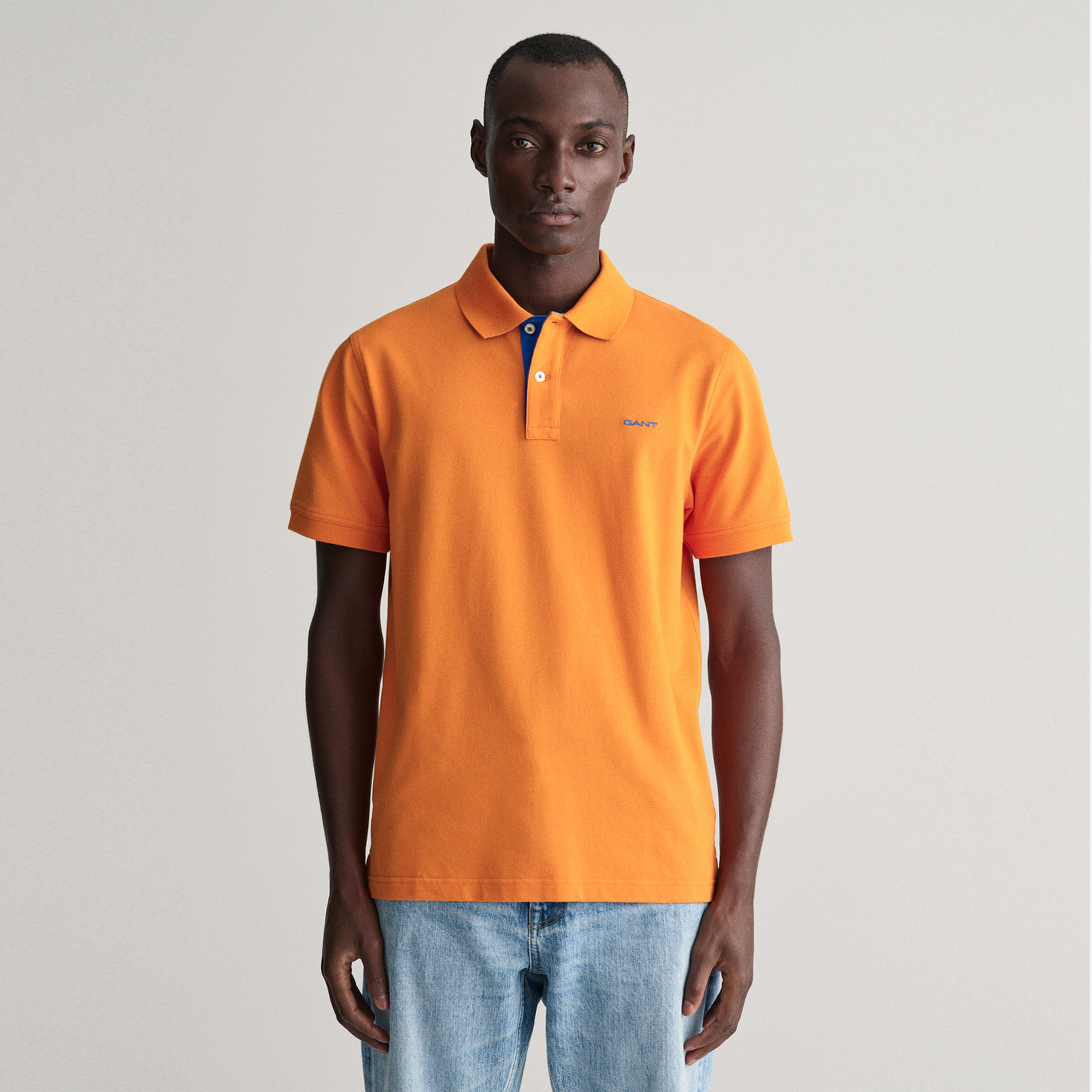 GANT Erkek Turuncu Regular Fit Polo Yaka T-Shirt