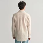 GANT Erkek Bej Regular Fit Düğmeli Yaka Keten Gömlek