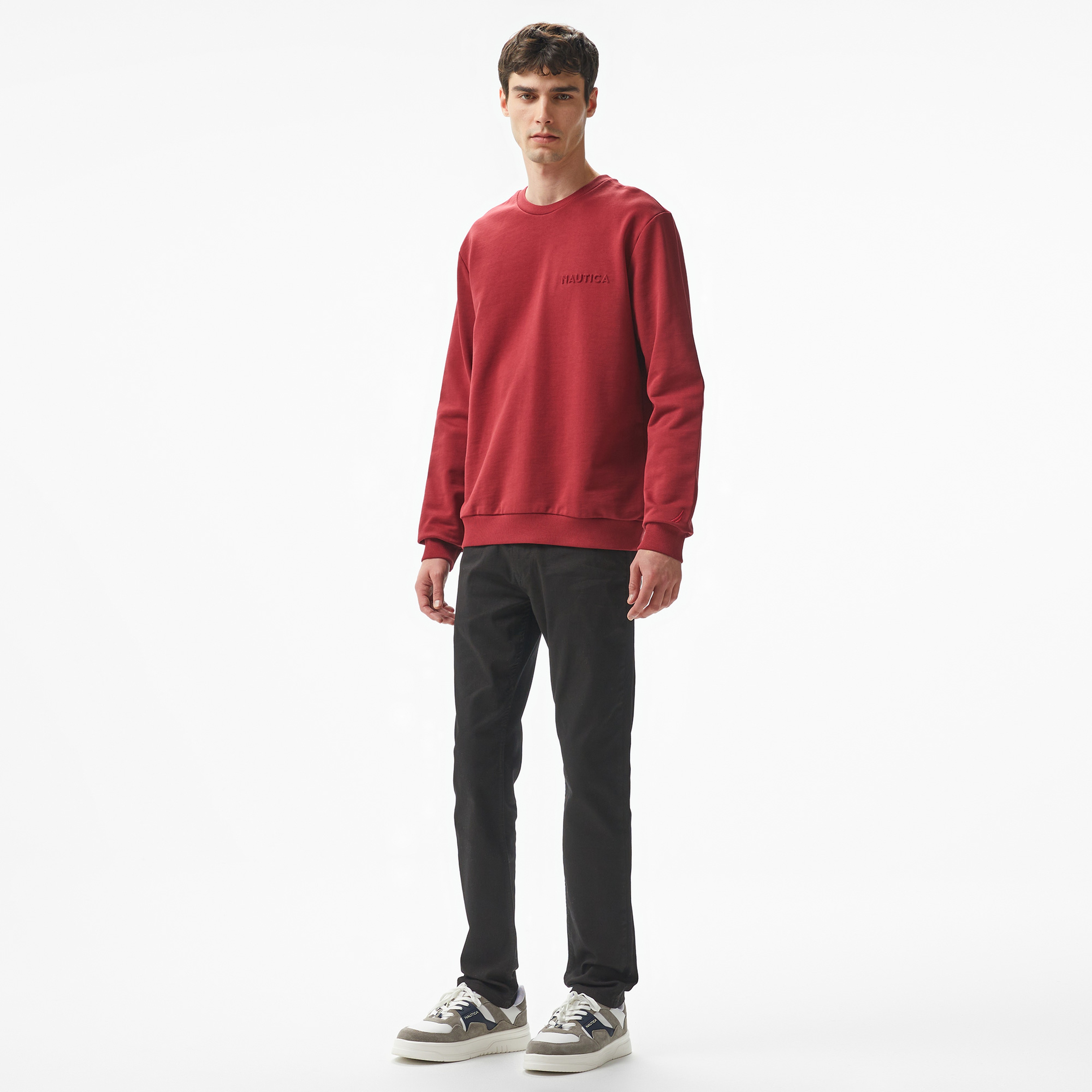 Nautica Erkek Bordo Regular Fit Sweatshirt