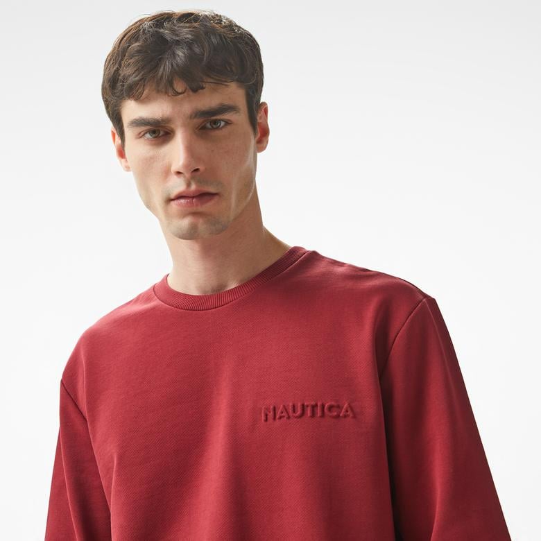 Nautica Erkek Bordo Regular Fit Sweatshirt
