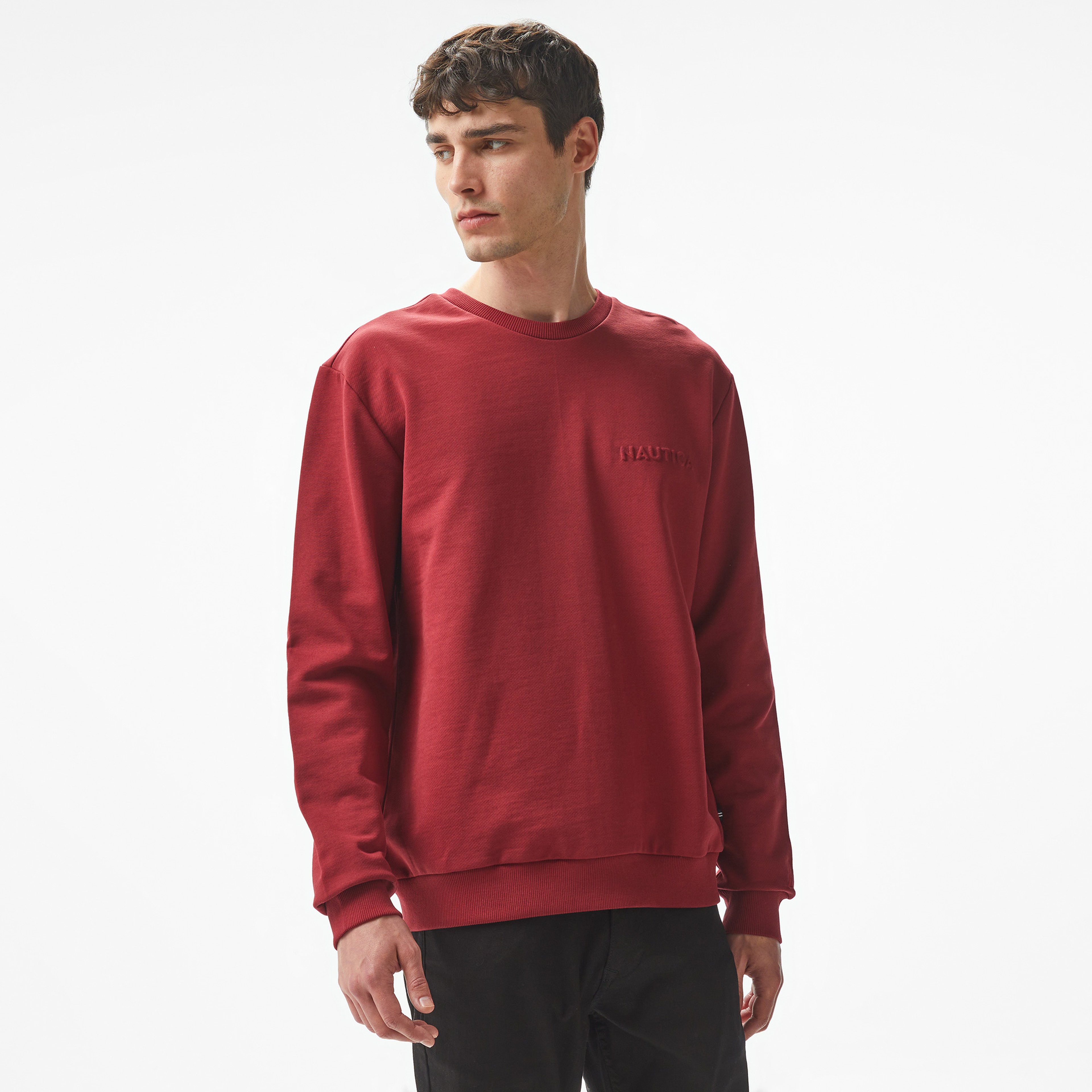 Nautica Erkek Bordo Regular Fit Sweatshirt