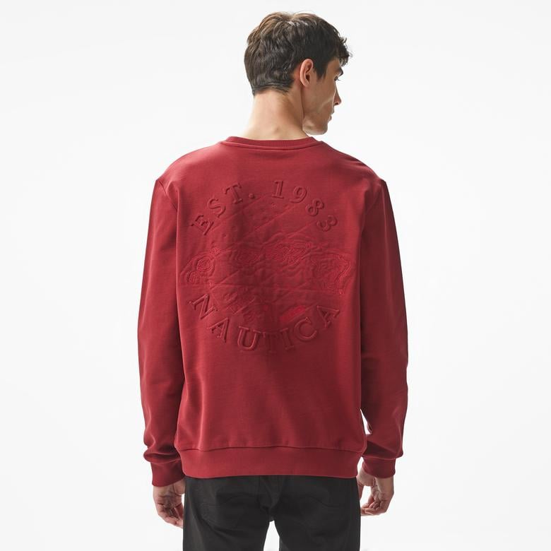 Nautica Erkek Bordo Regular Fit Sweatshirt