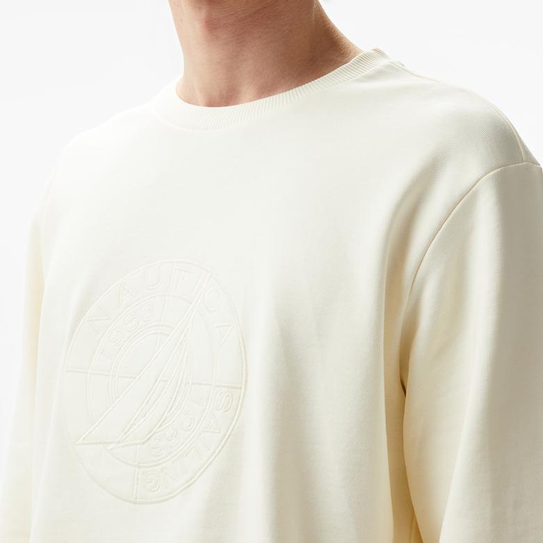 Nautica Erkek Beyaz Regular Fit Sweatshirt