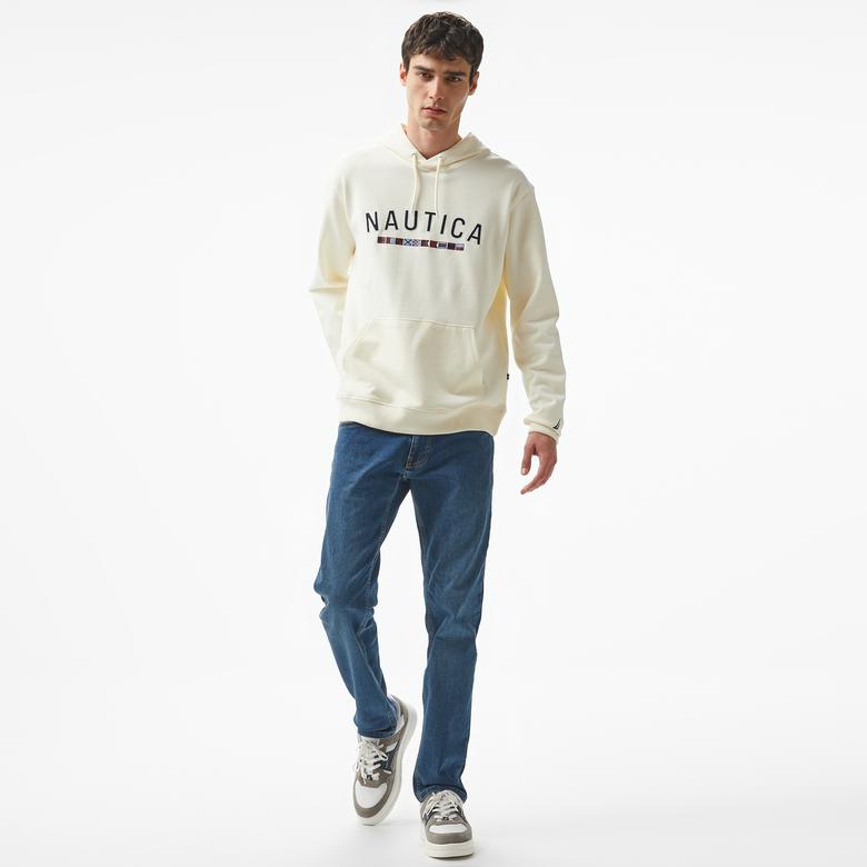 Nautica Erkek Beyaz Regular Fit Sweatshirt