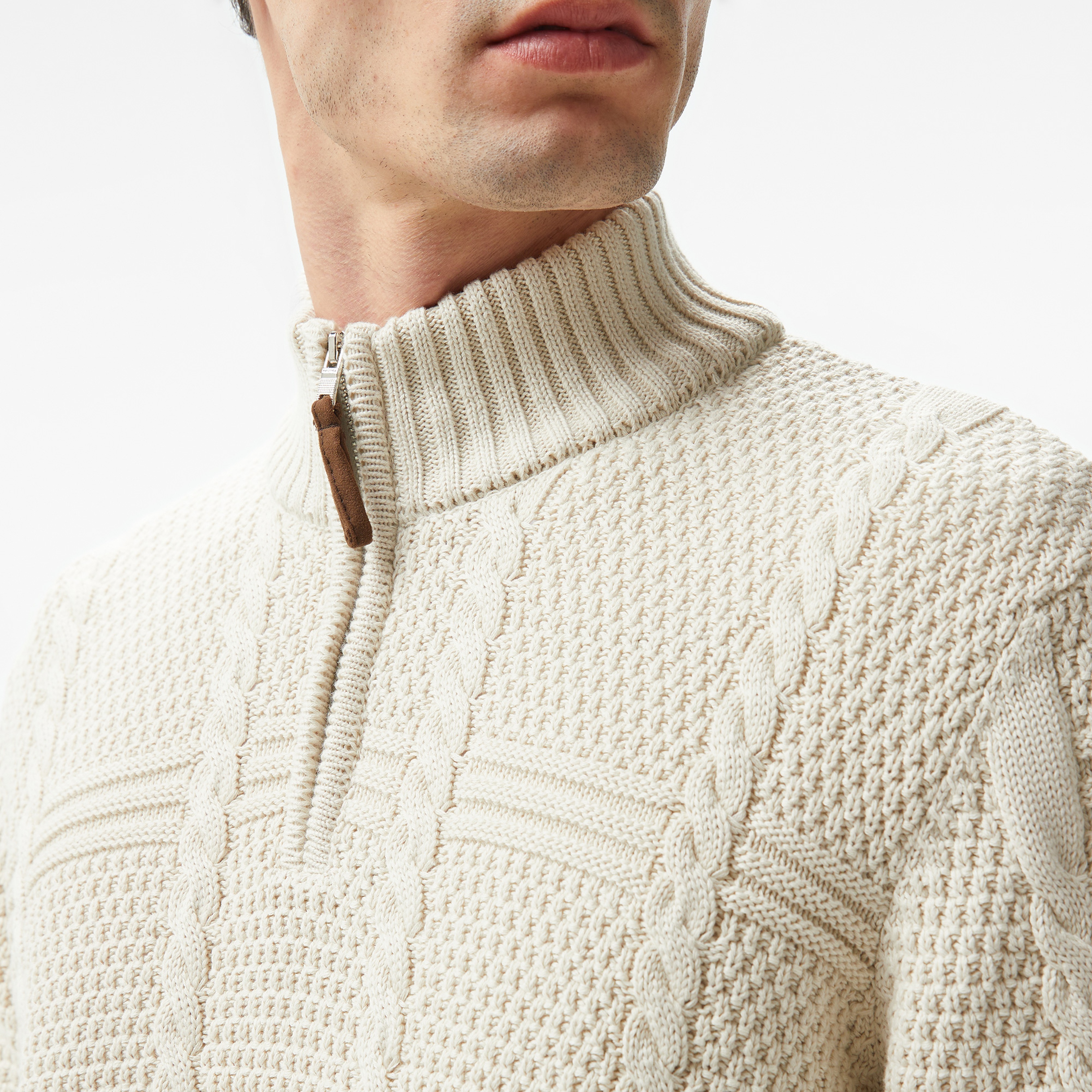 Nautica Erkek Beyaz Regular Fit Kazak