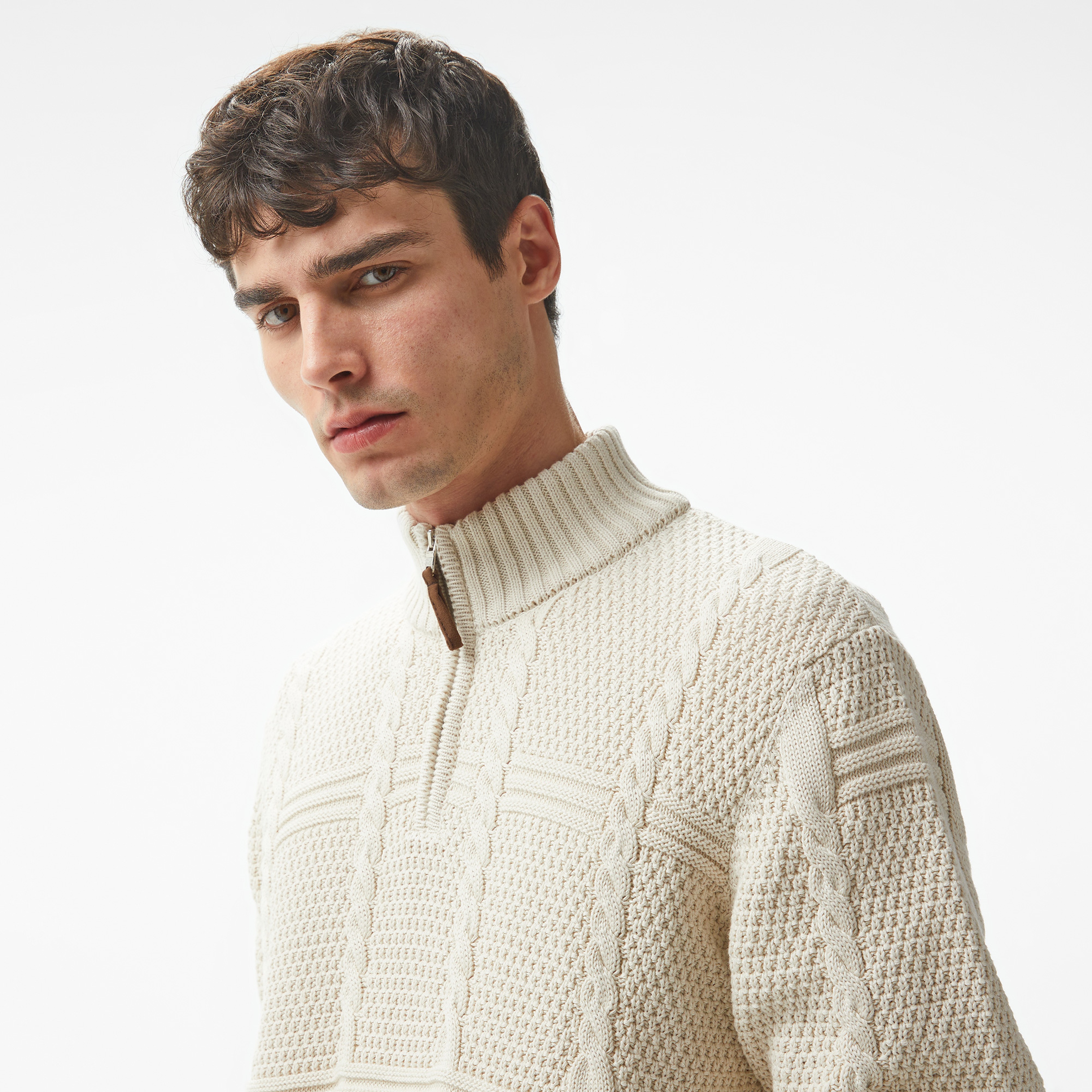 Nautica Erkek Beyaz Regular Fit Kazak