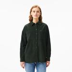 Kadın Relaxed Fit Koyu Yeşil Gömlek