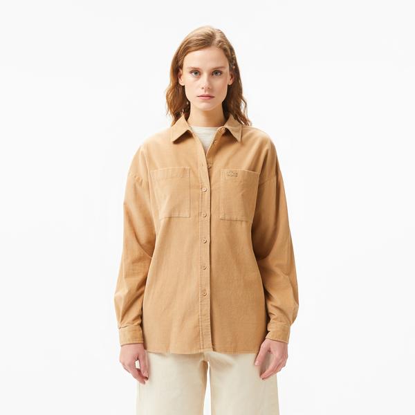 Kadın Relaxed Fit Kahverengi Gömlek