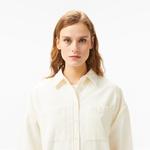 Kadın Relaxed Fit Krem Gömlek
