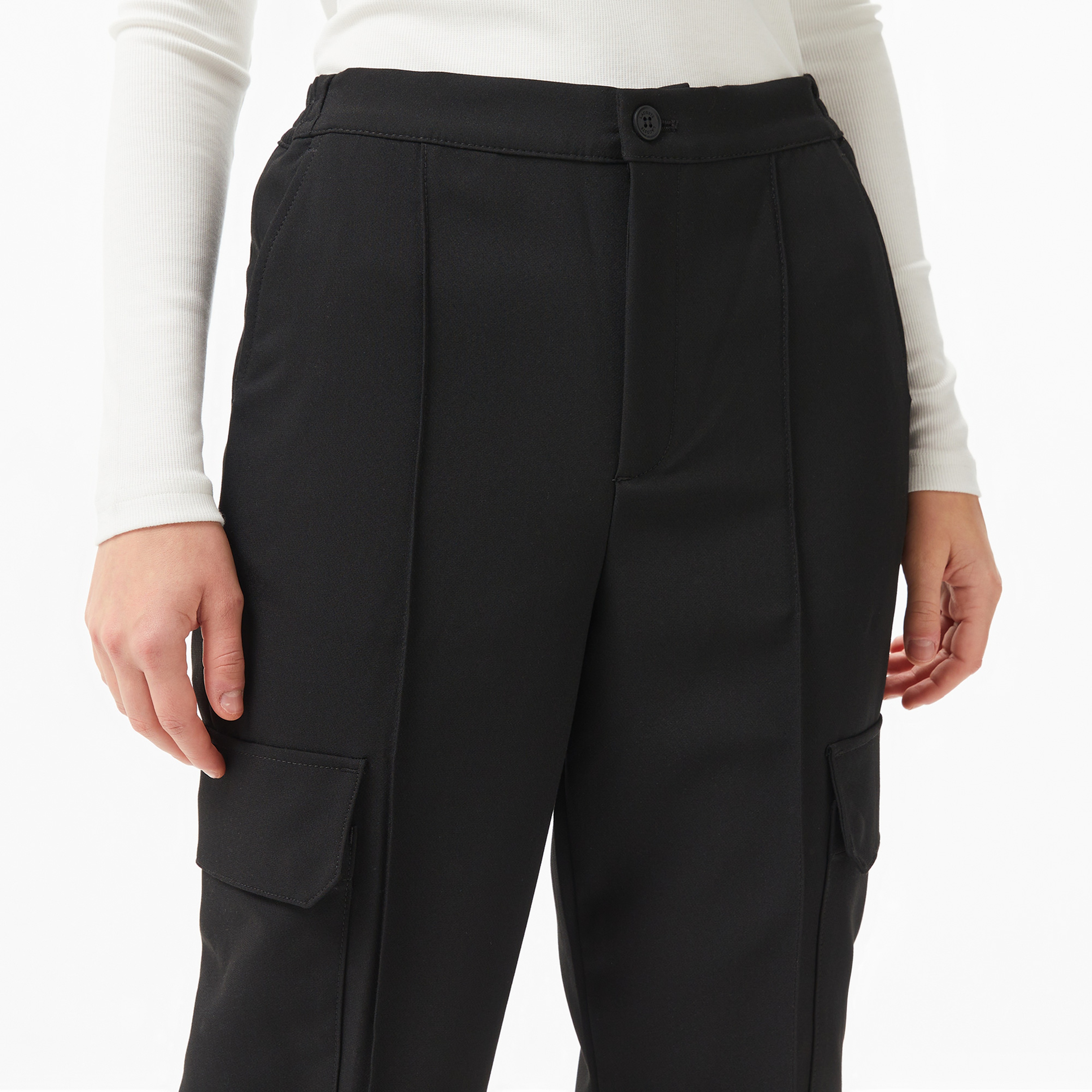 Kadın Regular Fit Siyah Pantolon