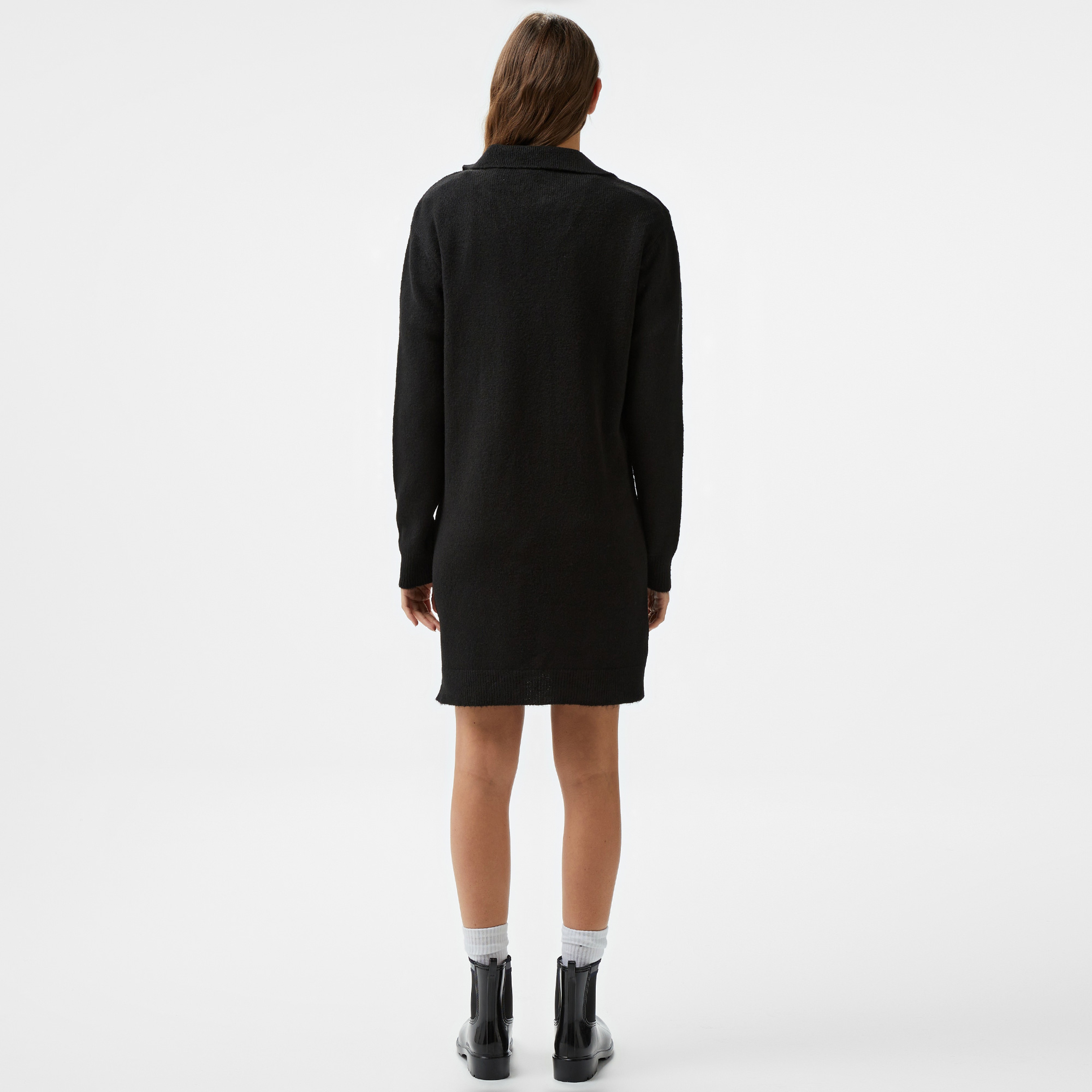 Nautica Kadın Siyah Uzun Kollu Regular Fit Elbise