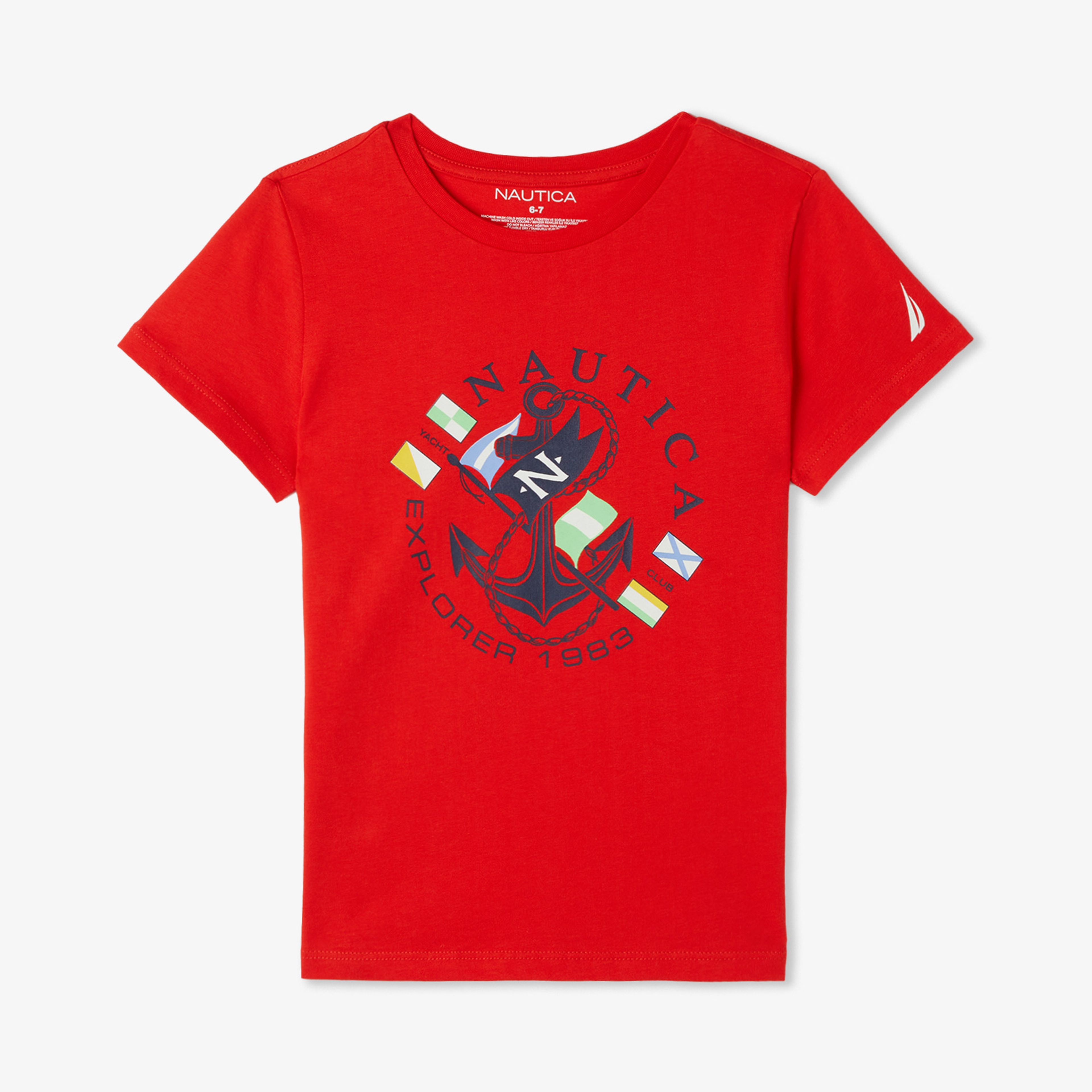 Nautica Erkek Çocuk Kırmızı Standart Fit T-Shirt