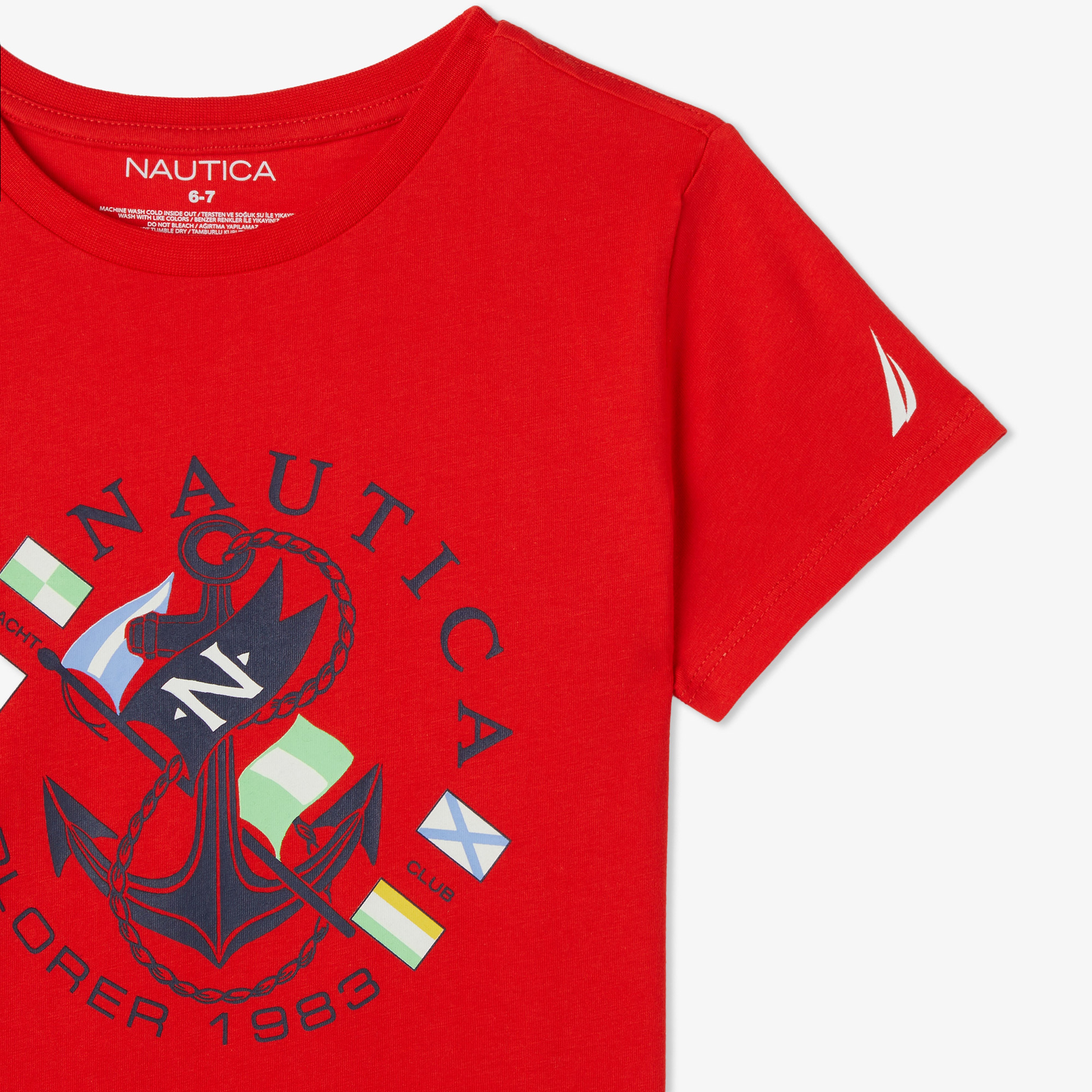 Nautica Erkek Çocuk Kırmızı Standart Fit T-Shirt