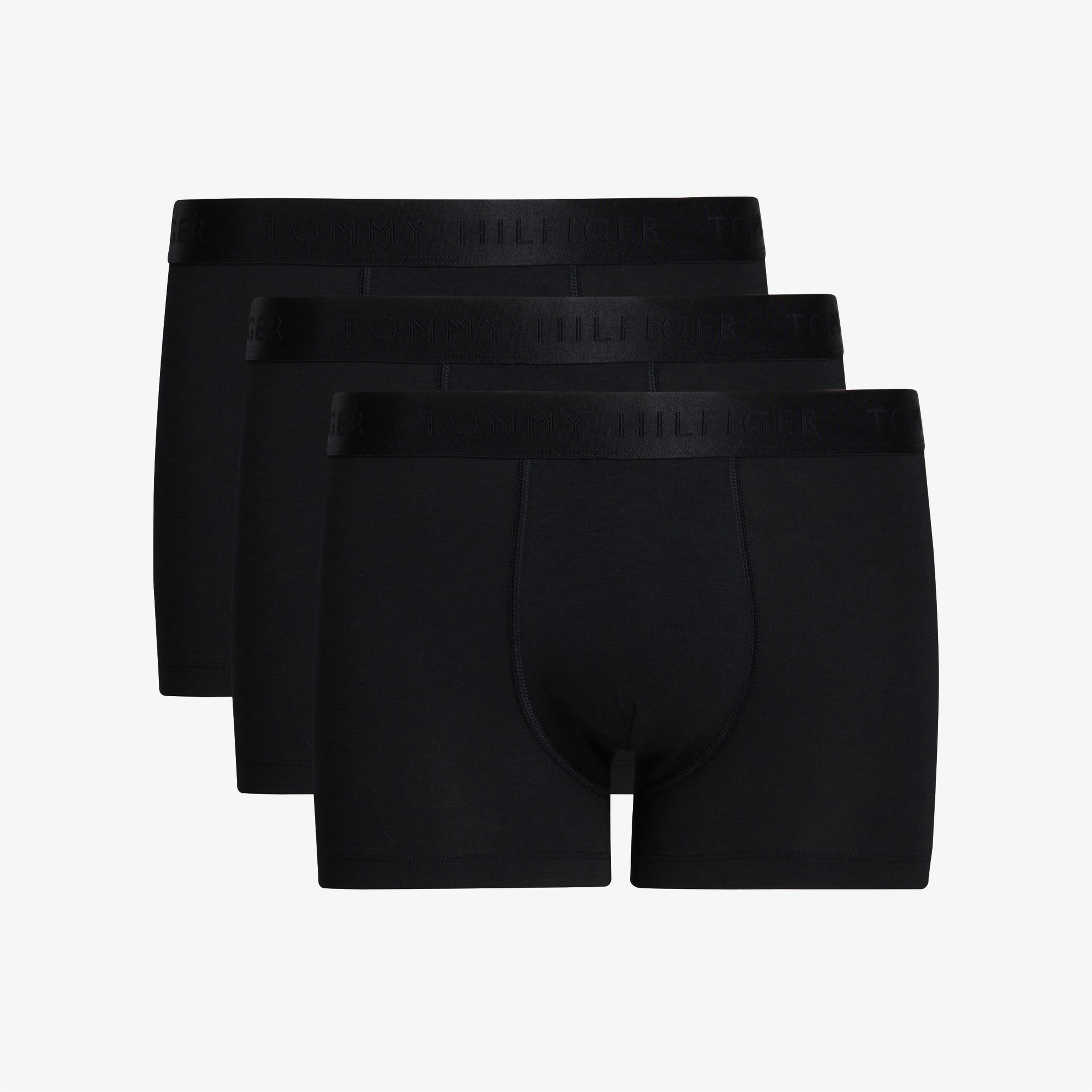 Tommy Hilfiger Trunk 3'lü Siyah Bantlı Lüks Erkek Siyah Boxer