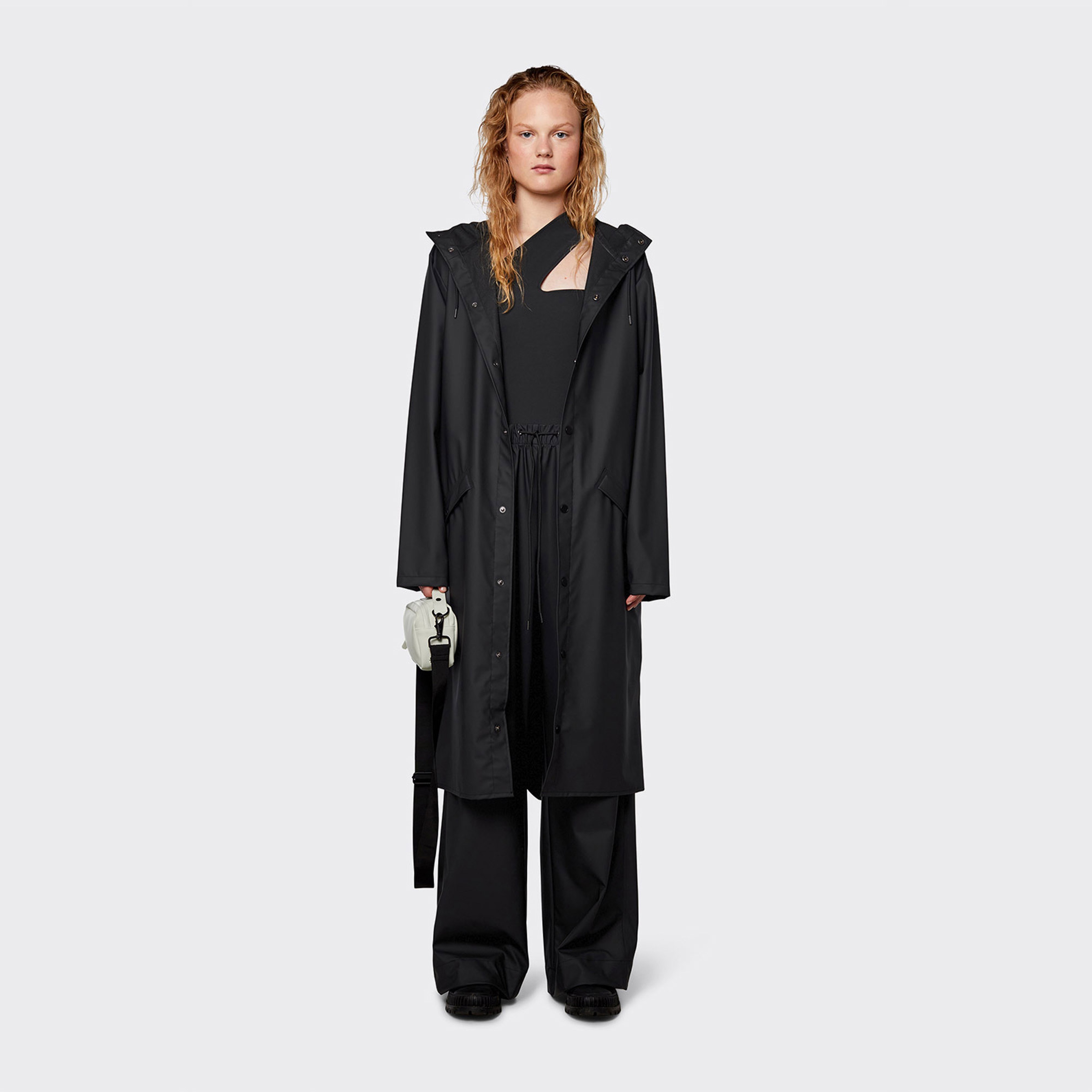 Rains Waterproof Kadın Siyah Yağmurluk