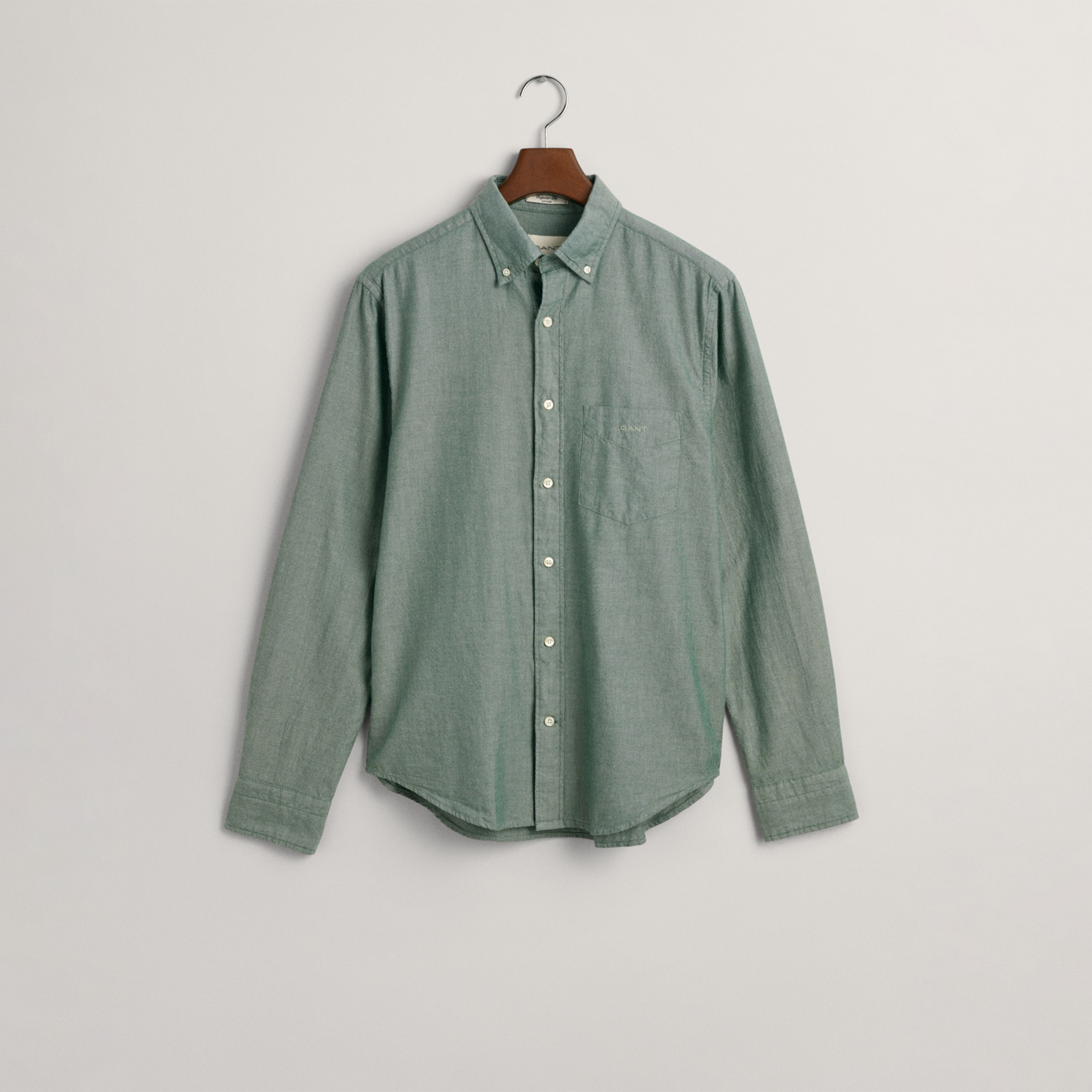 GANT Erkek Yeşil Regular Fit Düğmeli Yaka Gömlek