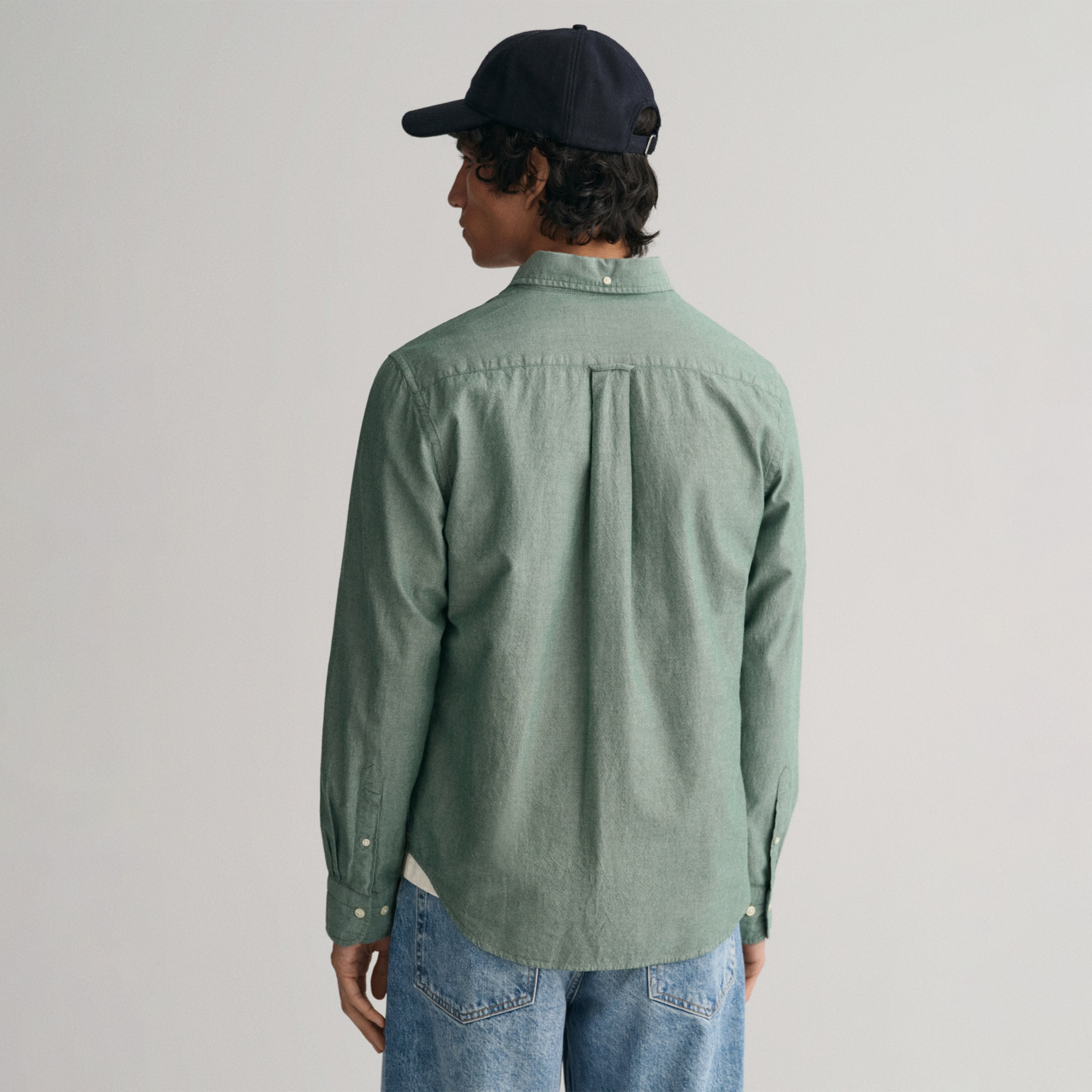 GANT Erkek Yeşil Regular Fit Düğmeli Yaka Gömlek