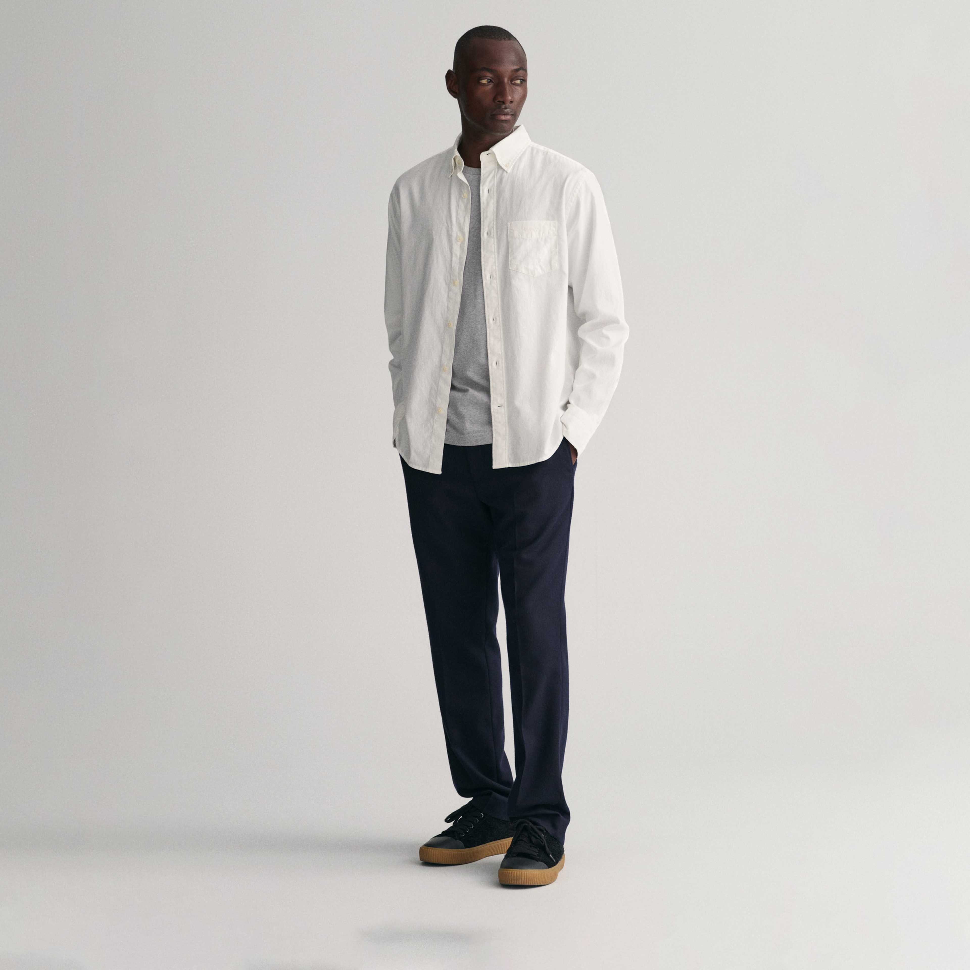 GANT Erkek Beyaz Regular Fit Düğmeli Yaka Gömlek