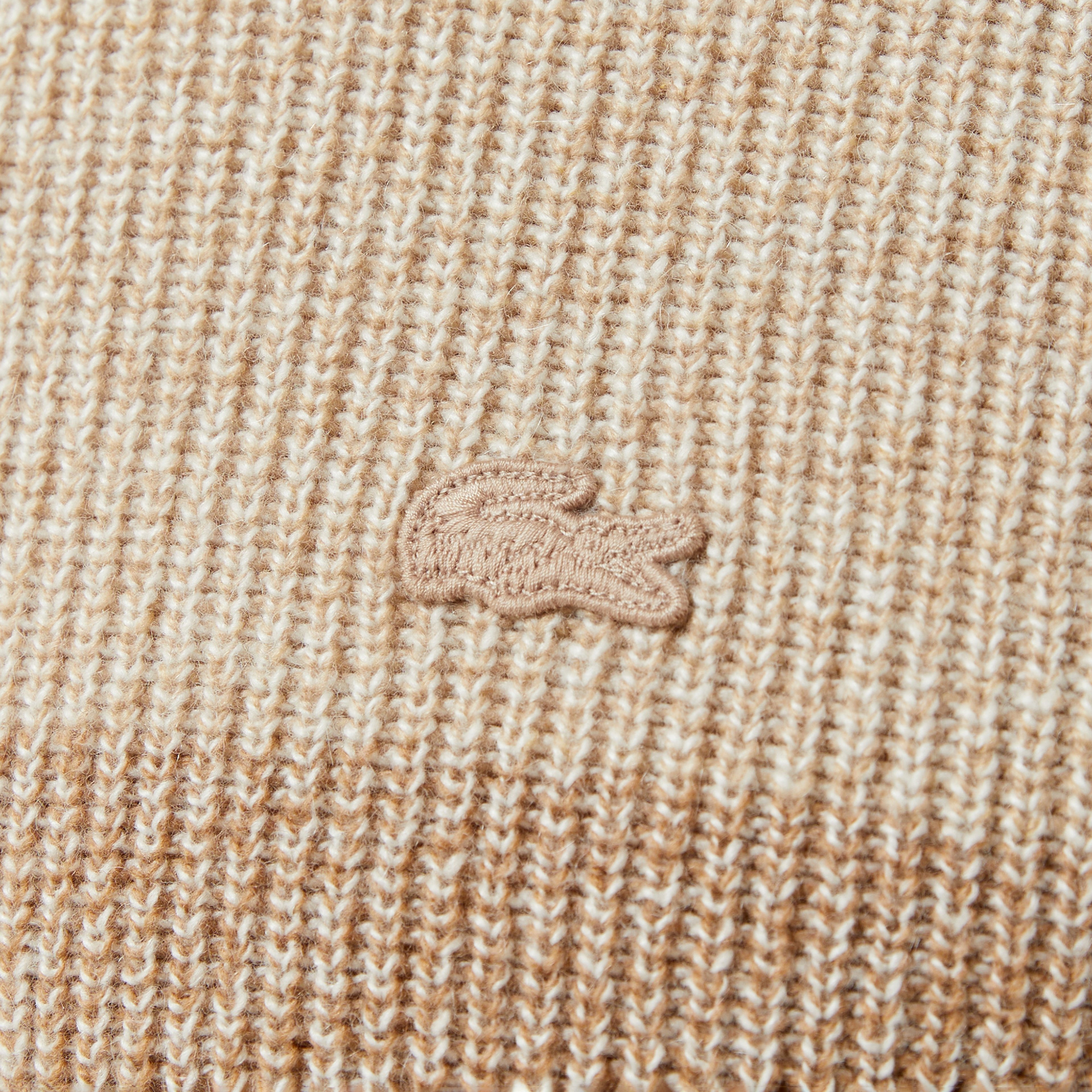 Erkek Relaxed Fit Bisiklet Yaka Renk Bloklu Bej Kazak