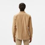 Erkek Regular Fit Düğmeli Yaka Bej Gömlek