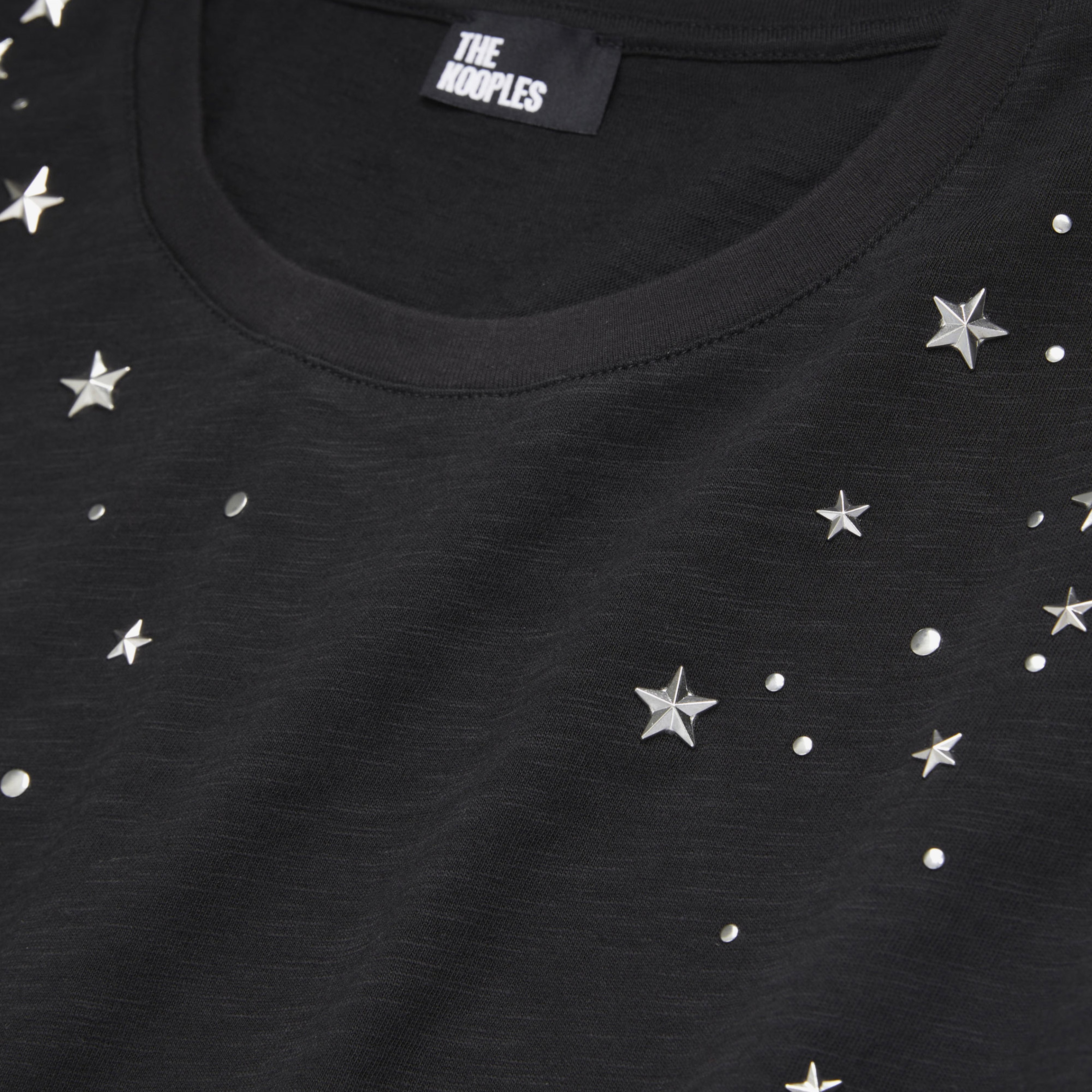 KADIN BİSİKLET YAKA BASKILI SİYAH T-SHIRT