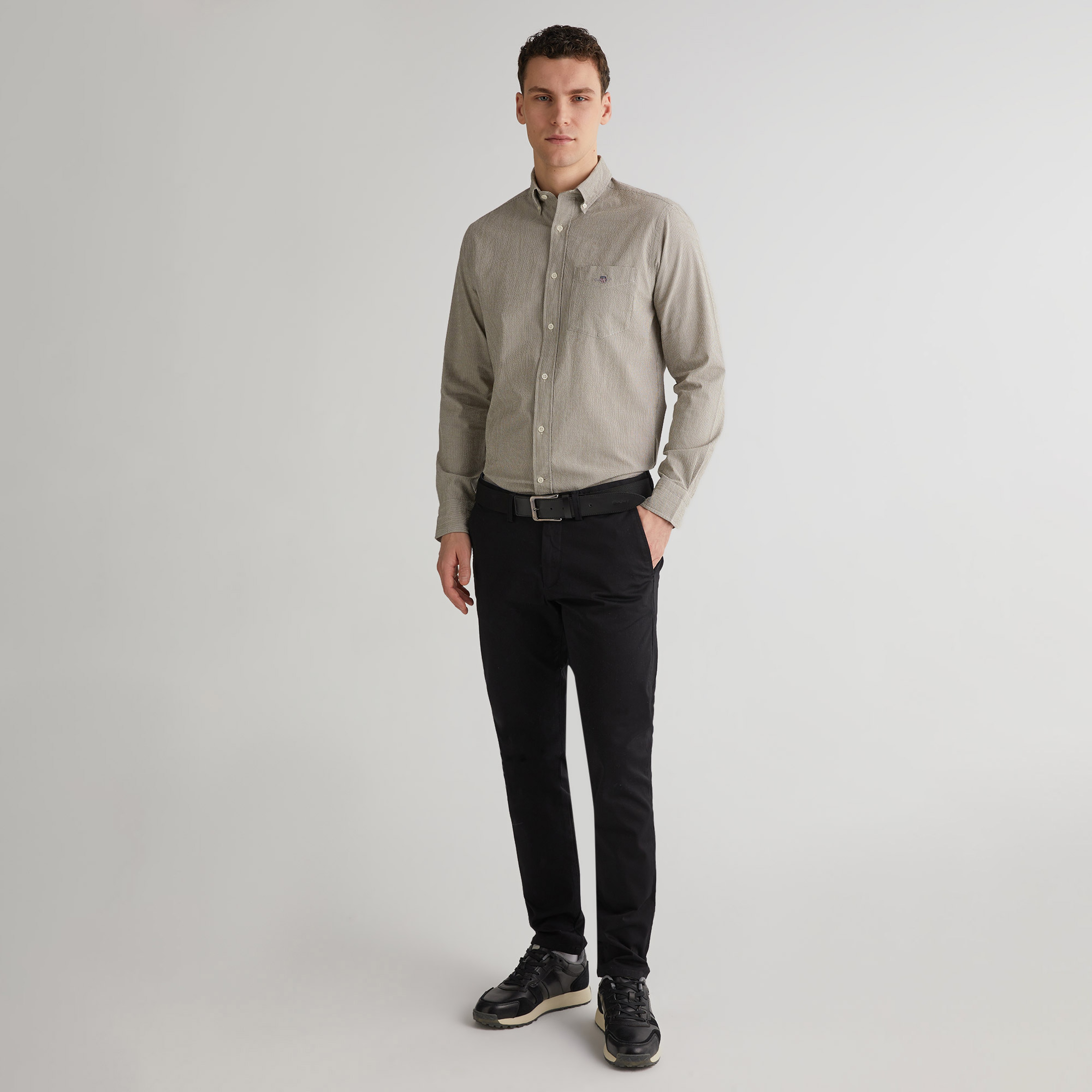 GANT Erkek Bej Regular Fit Klasik Yaka Gömlek