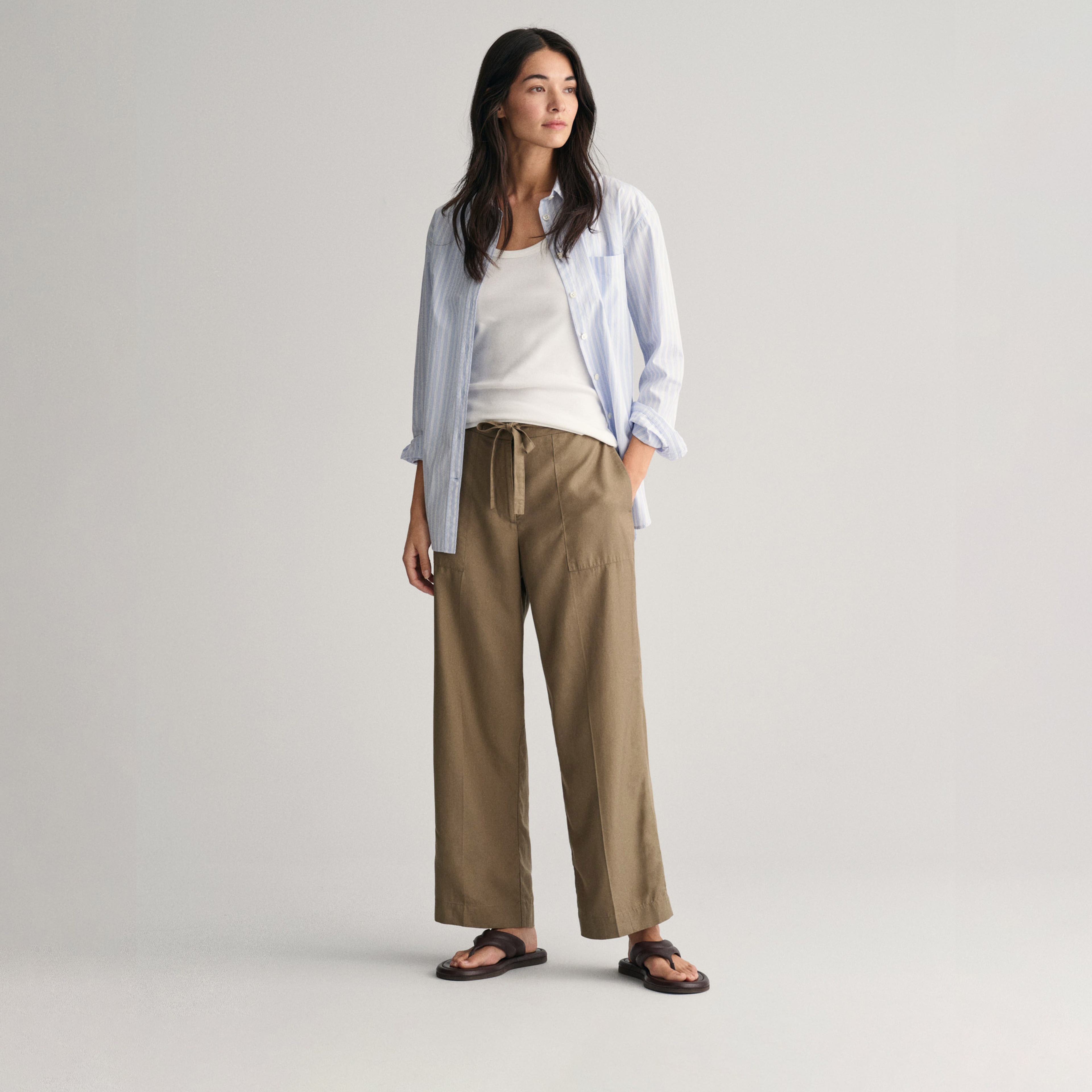 GANT Kadın Yeşil Regular Fit Pantolon